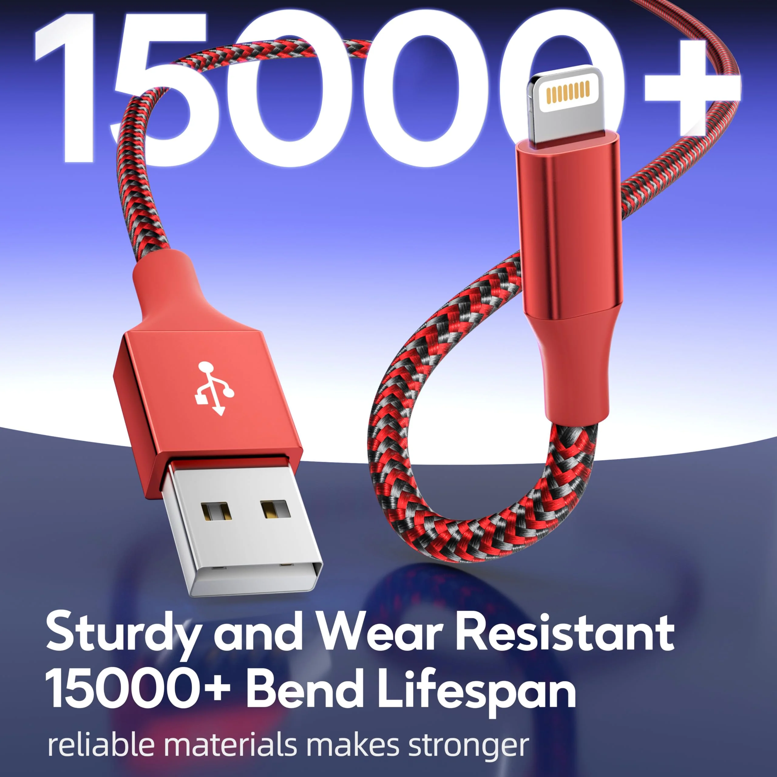 iPhone Charger Cord 3Pack 10FT Apple MFi Certified Nylon Braided Fast Charging Lightning Cable Compatible with iPhone 14/13/12/11 Pro/11/XS MAX/XR and More - Image 5