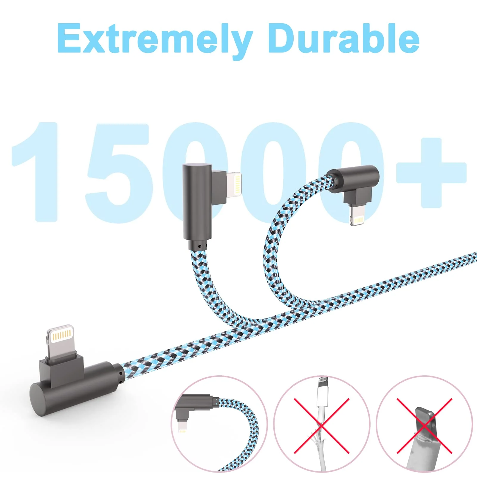 iPhone Charger Cord Lightning Cable 10 ft 3 Pack iPhone Charging Cable Long iPhone 11 Charger 10ft [Apple Certified] Nylon Braided Fast Charging for 13 mini/13/12/11 Pro MAX/XR/XS/8/7/Plus/6S/SE/iPad… - Image 4