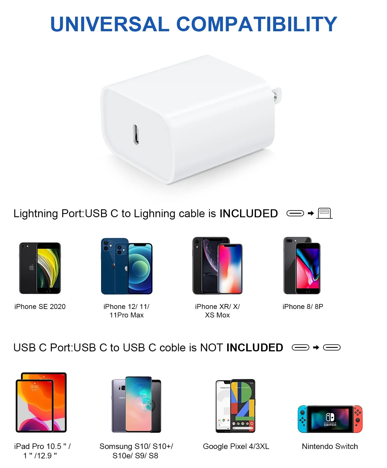 iPhone Fast Charger 【Apple MFi Certified】[4-Pack] USB C Wall Charger Fast Charging 20W PD Adapter with 6FT Charging Cable Compatible with iPhone 13/12/11 Pro Max,Mini,Pro/XR/iPad - Image 6