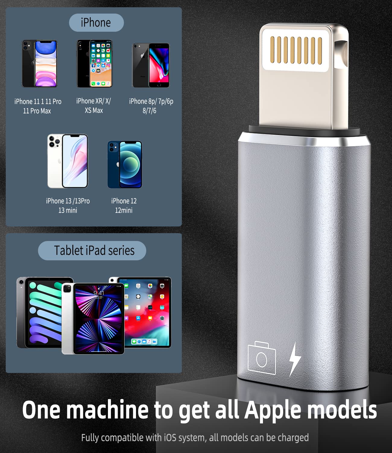 iPhone OTG Adapter USB C Female to Lightning Male(2Pack)Apple Charger Data Sync Dongle Type-c Camera Card Reader Flash Drive Keyboard Mouse U Disk Converter for 14 13 11 12 Pro Max Xr X Xs 8 7 Se Plus - Image 7