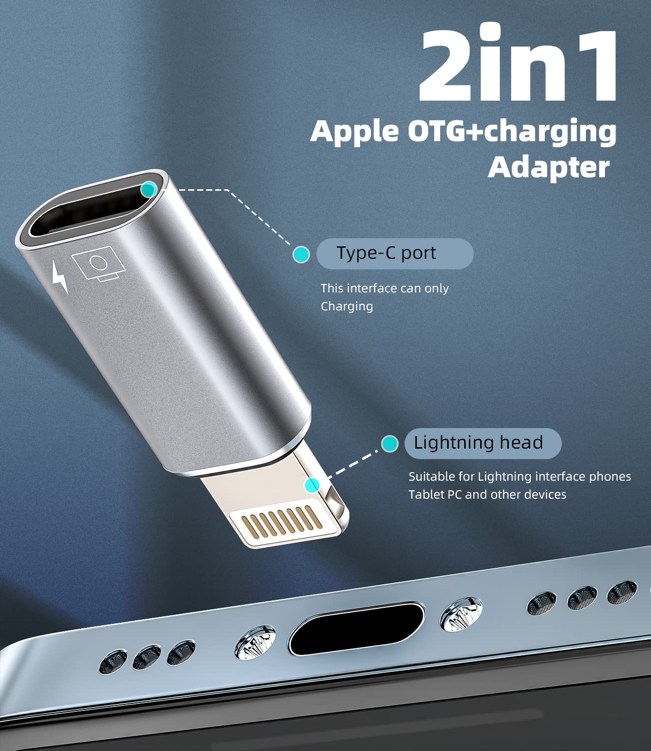 iPhone OTG Adapter USB C Female to Lightning Male(2Pack)Apple Charger Data Sync Dongle Type-c Camera Card Reader Flash Drive Keyboard Mouse U Disk Converter for 14 13 11 12 Pro Max Xr X Xs 8 7 Se Plus - Image 8