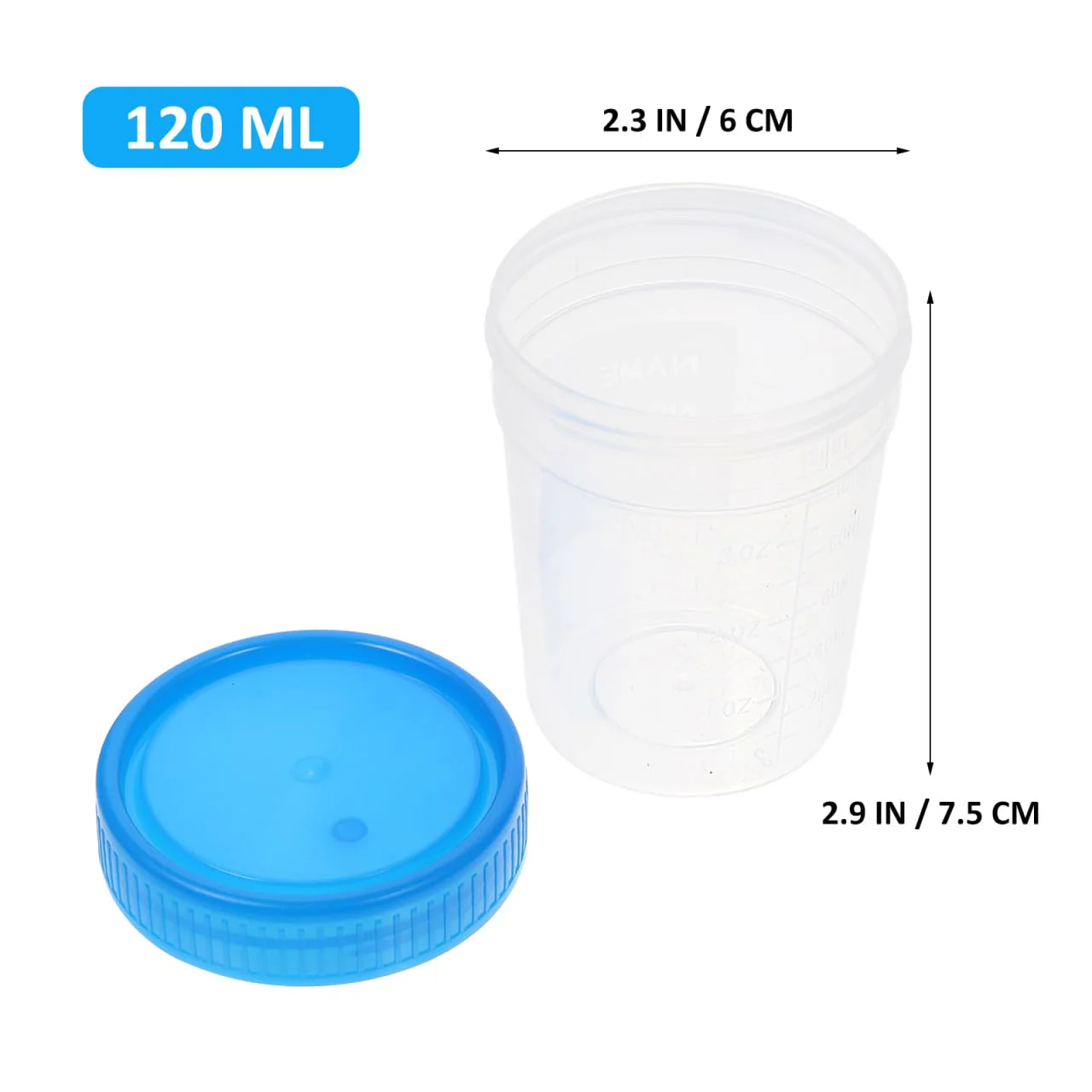 iplusmile 10 Pieces Urine Cups - 120 ml Sample Cup with Screw Lid Urine Sample Cup Urine Sample Cups Bottle with Graduated for Home Laboratory (Random Colour) - Image 2
