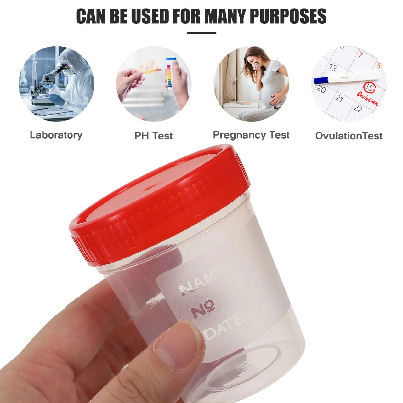 iplusmile 10 Pieces Urine Cups - 120 ml Sample Cup with Screw Lid Urine Sample Cup Urine Sample Cups Bottle with Graduated for Home Laboratory (Random Colour) - Image 3