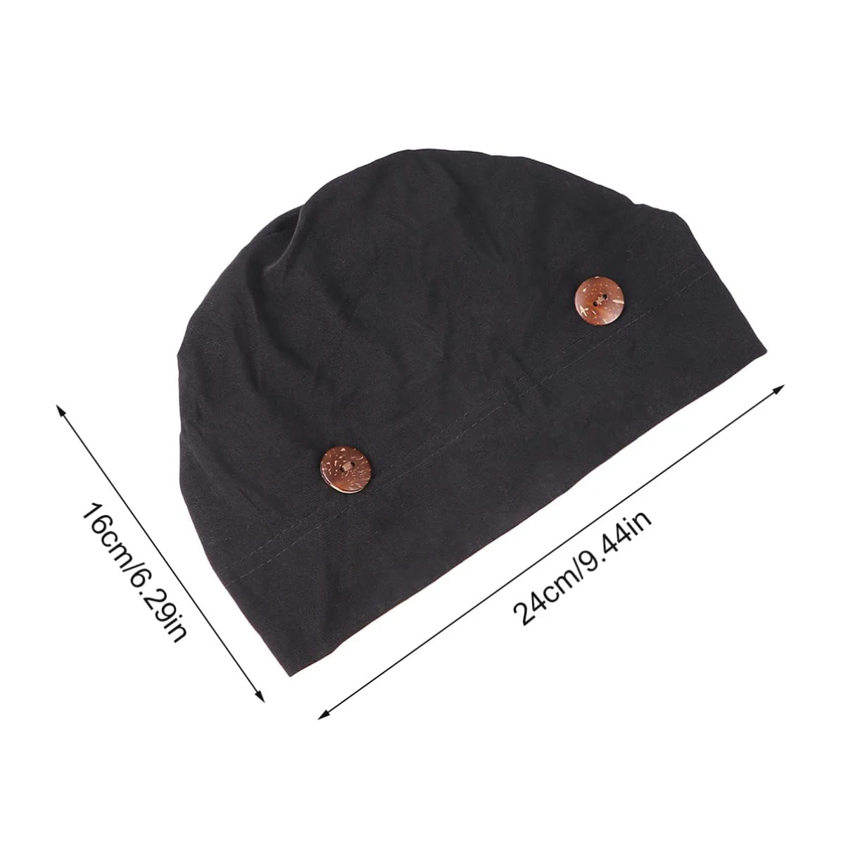 iplusmile Chemotherapy Hat with Buttons Turbans Hat Chemo Hat Headwear Sleep Cap Headwrap Cancer Slouchy Hat Peeling Hat Bouffant Hats for Women Black M - Image 2
