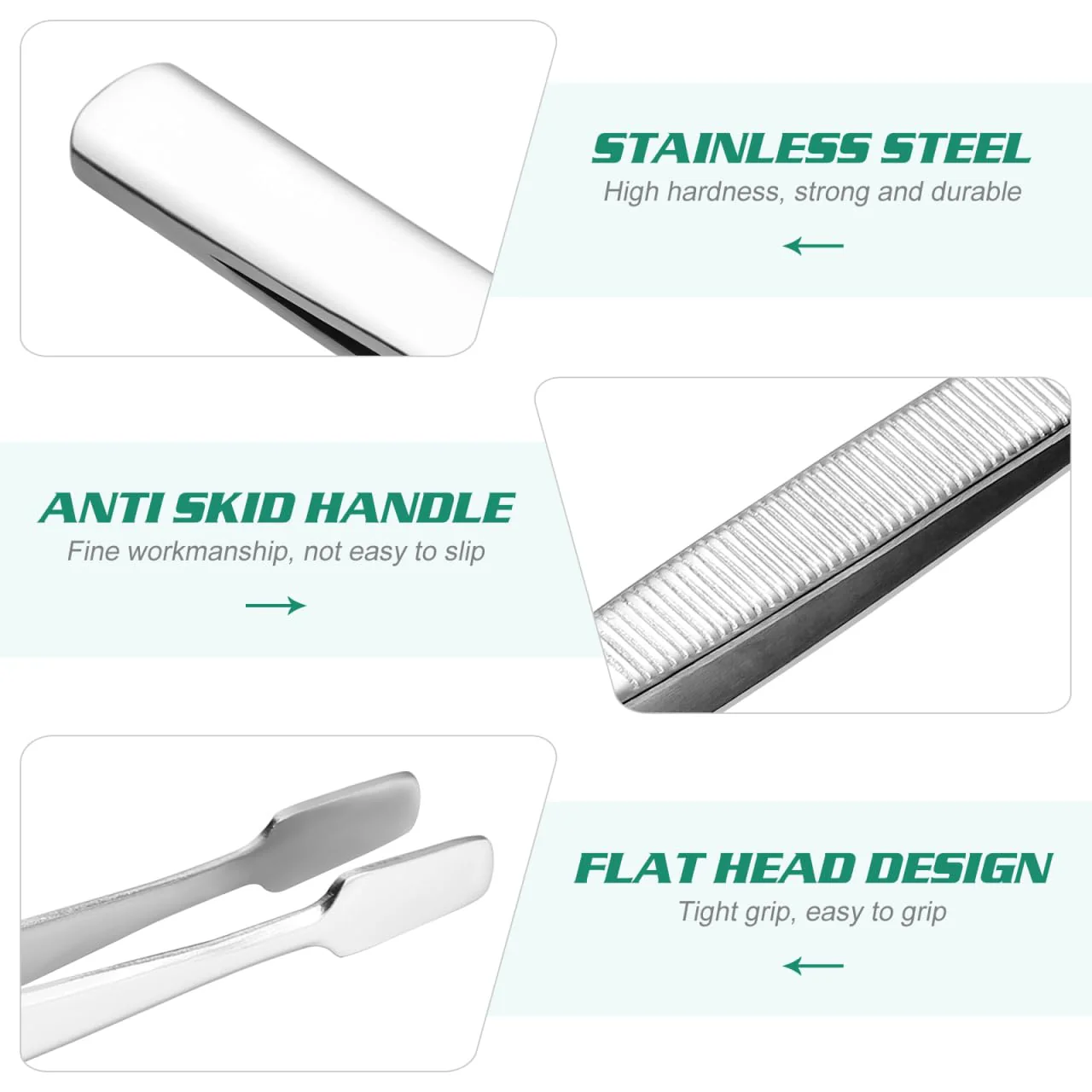 iplusmile Stamp Tweezers Set: 2 Pieces Stainless Steel Flat Wide Tweezers for Stamps, Photo Development, Craft Production - Image 6