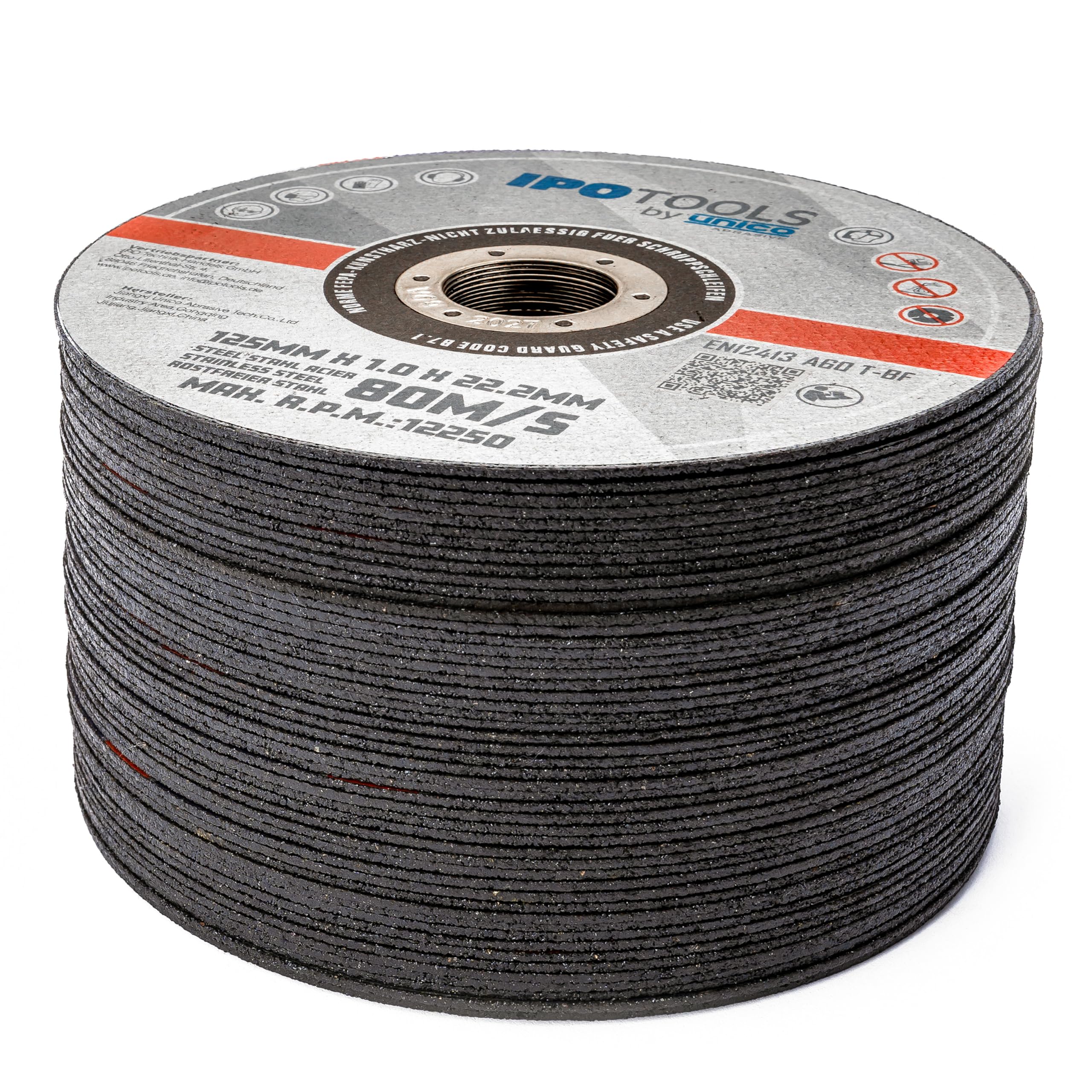 IPOTOOLS Cutting Discs 125 Metal 1 mm - Flex Discs 125 Metal Thin for Metal, Steel, Inox, Stainless Steel Extra Thin Flex Discs for Angle Grinders, Pack of 50 - Image 7