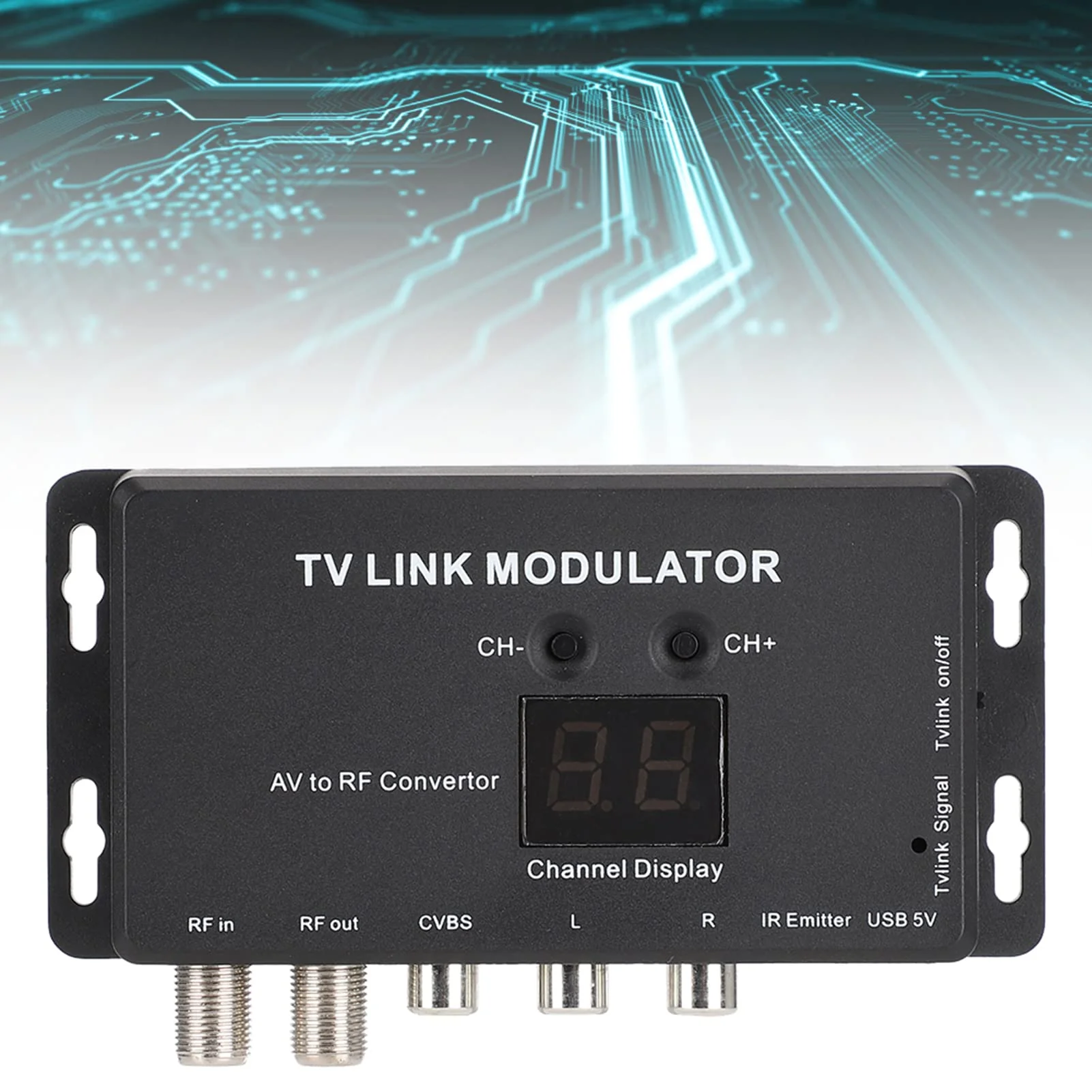 IR Modulator, TM70 UHF TV Link Modulator AV to RF Converter IR Extender Adapter with Channel Display, USB Cable, Receiving Cable - Image 8