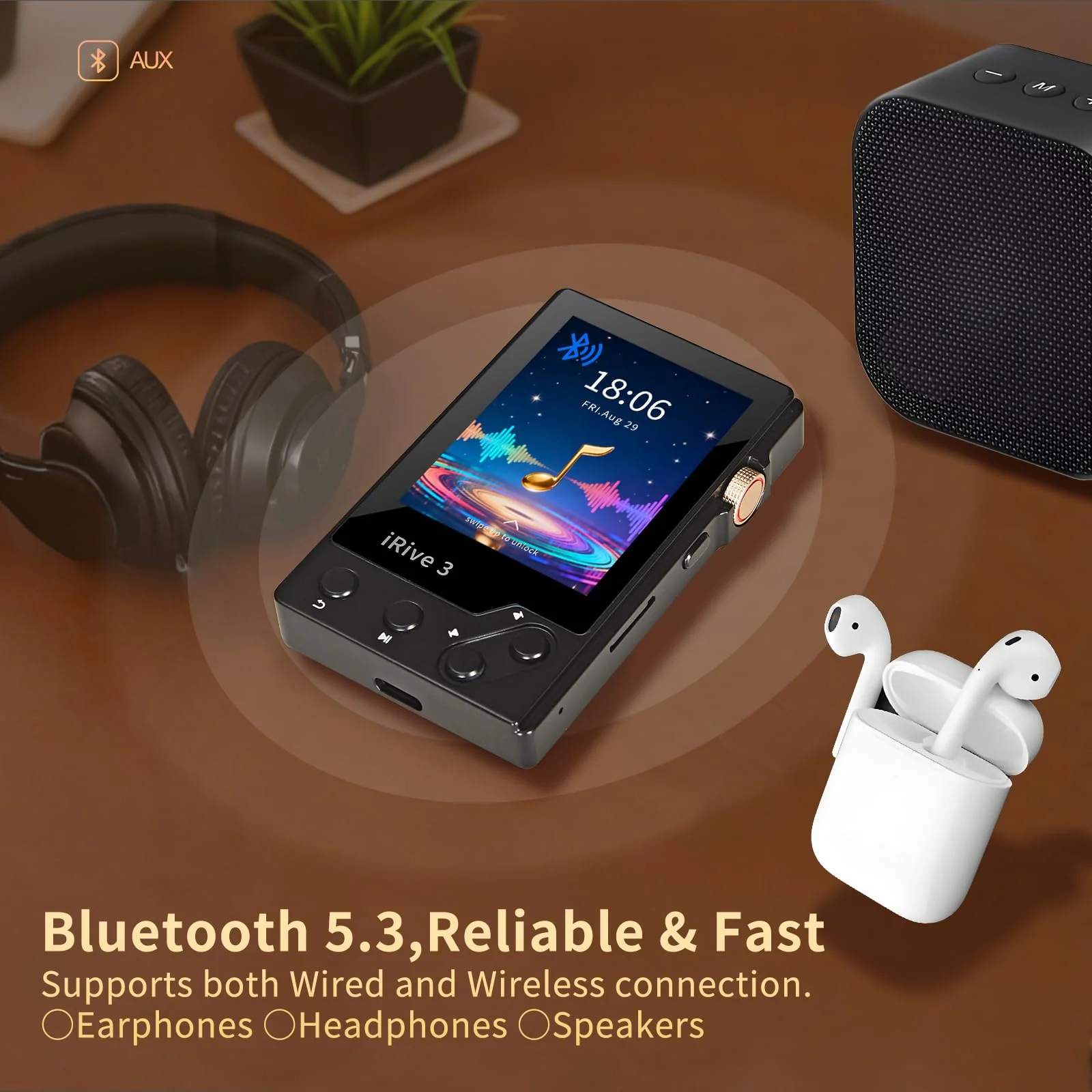 iRive3 MP3 Player Clear HiFi Stereo Sound 32GB Bluetooth Music Player with FM Radio Voice Recorder Expandable up to 128GB - Image 4