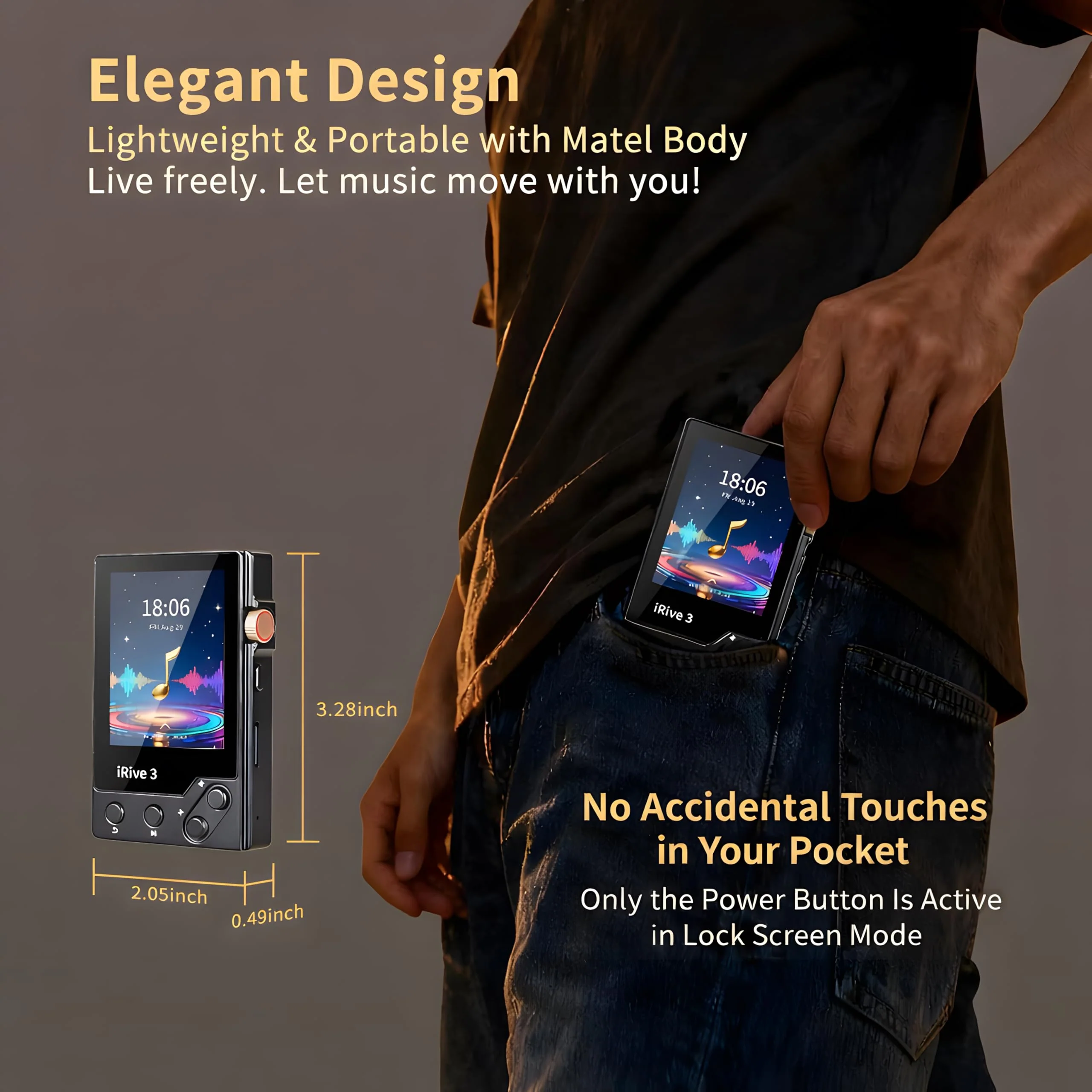 iRive3 MP3 Player Clear HiFi Stereo Sound 32GB Bluetooth Music Player with FM Radio Voice Recorder Expandable up to 128GB - Image 6