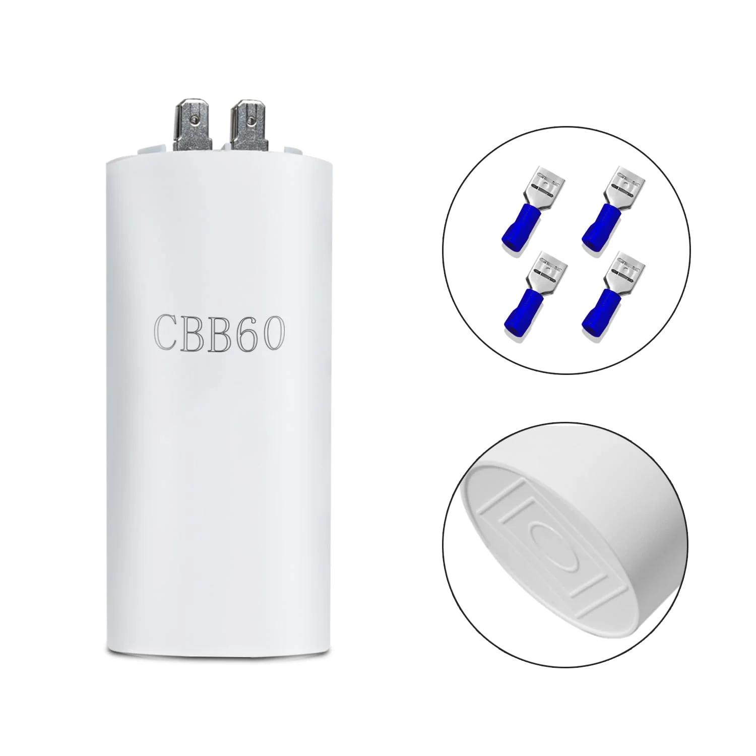 Iruihoo CBB60 Motor Capacitor, 20µF 450V Capacitor 50/60Hz Starting Capacitor 20UF Motor Run Capacitor Plug for Electric Motor P_20uF - Image 4