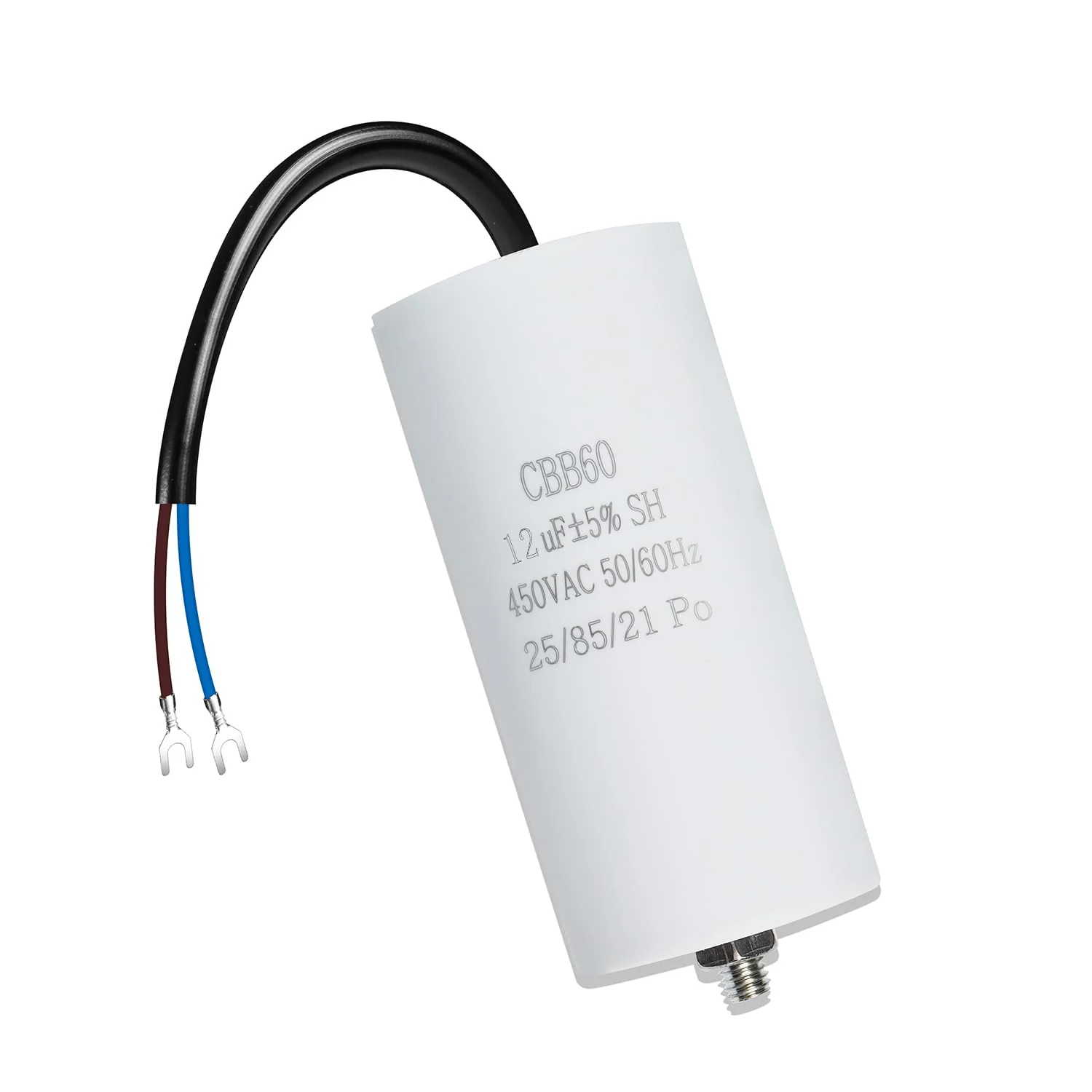 Iruihoo Motor Capacitor CBB60 12µF 450V Capacitor Starting Capacitor 50/60Hz with Wire M8 Capacitor for Electric Motor M_12uF