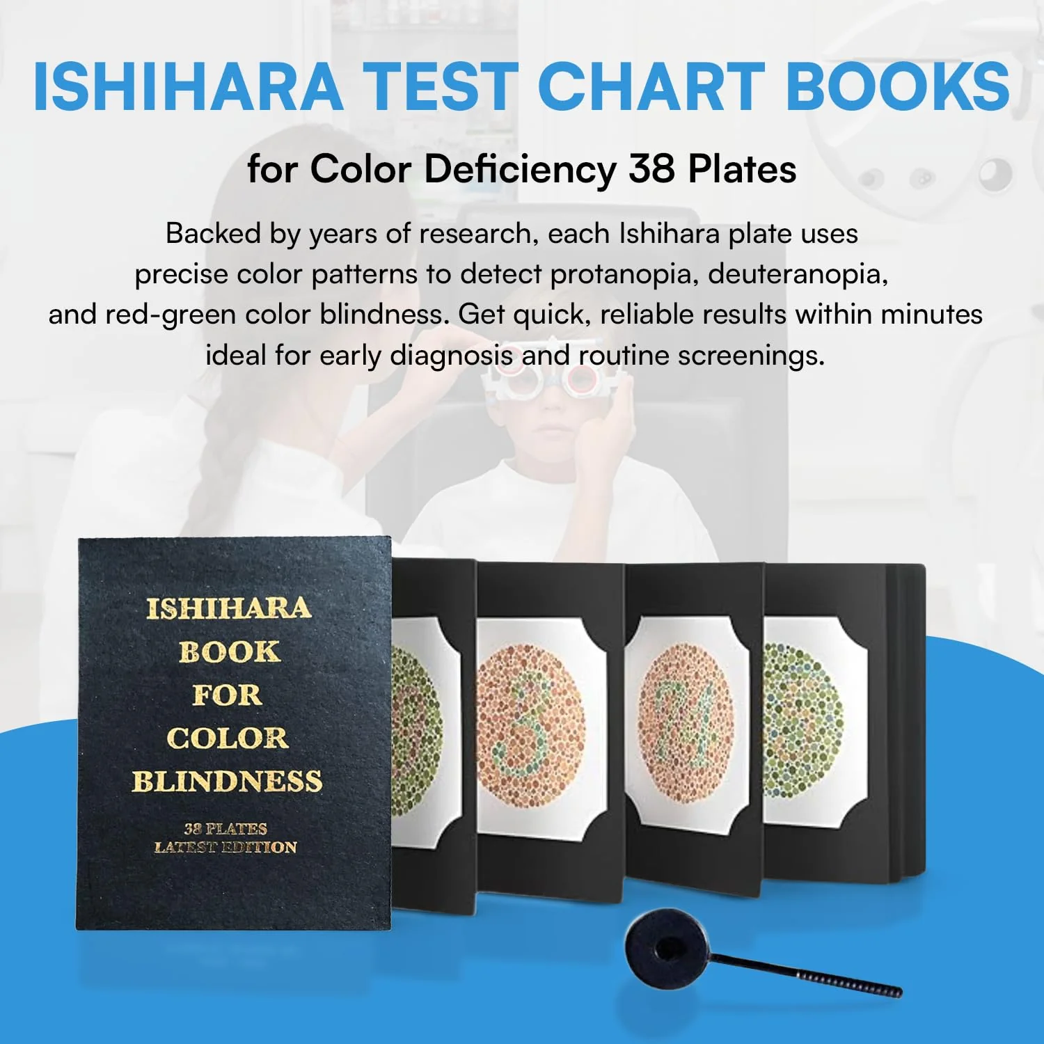 Ishihara Test Chart Books for Color Deficiency 38 Plates with User Manual and One Eye Occluder. - Image 3
