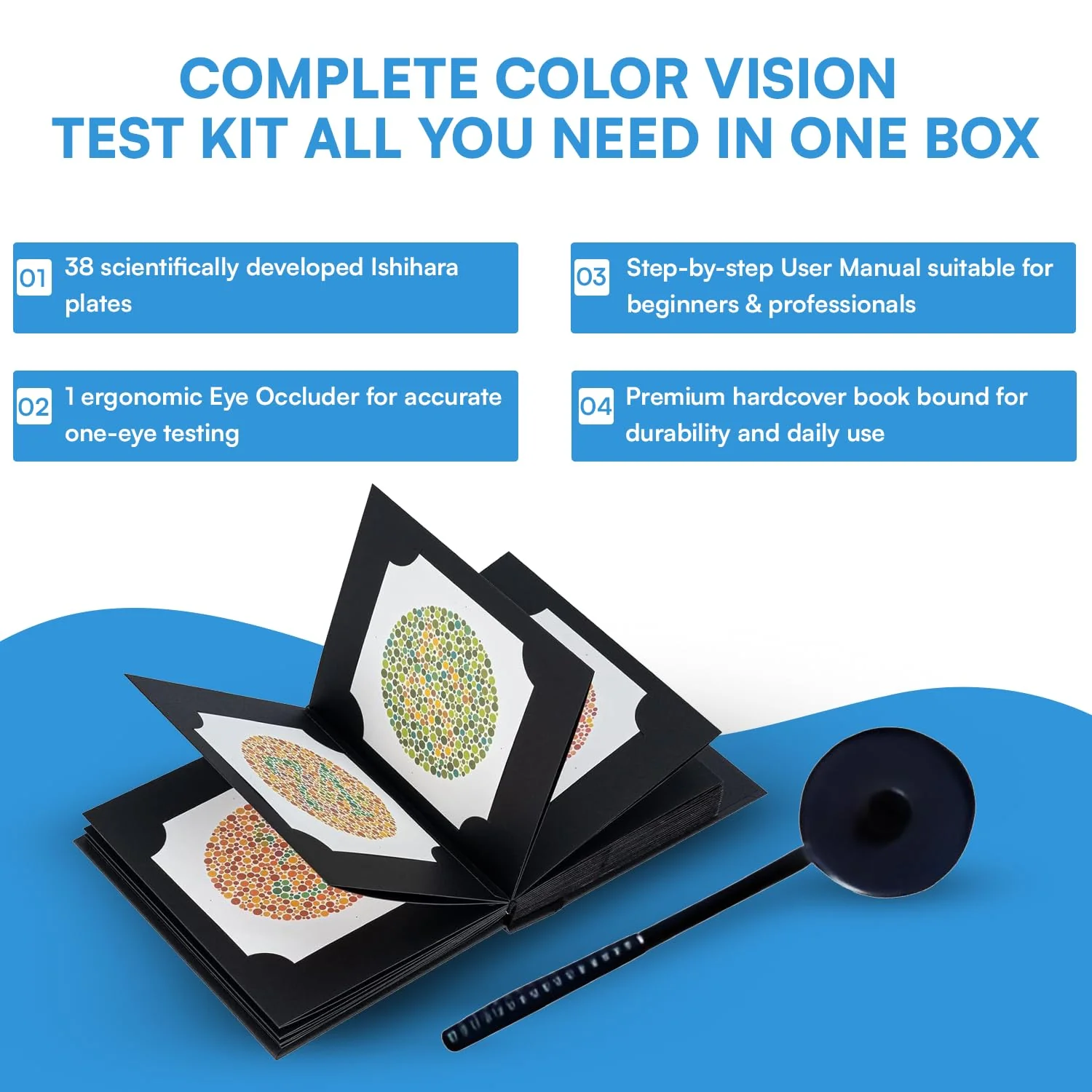 Ishihara Test Chart Books for Color Deficiency 38 Plates with User Manual and One Eye Occluder. - Image 7