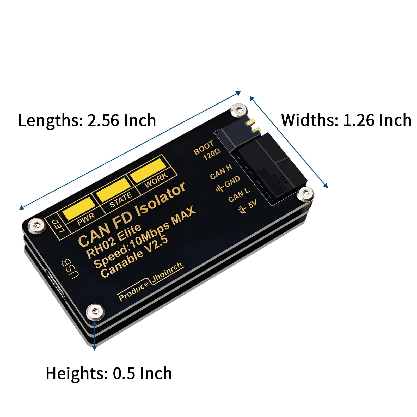 Isolated USB to CAN FD Adapter Converter Based on CANable V2.5 Supports Up to 10Mbps - Image 7