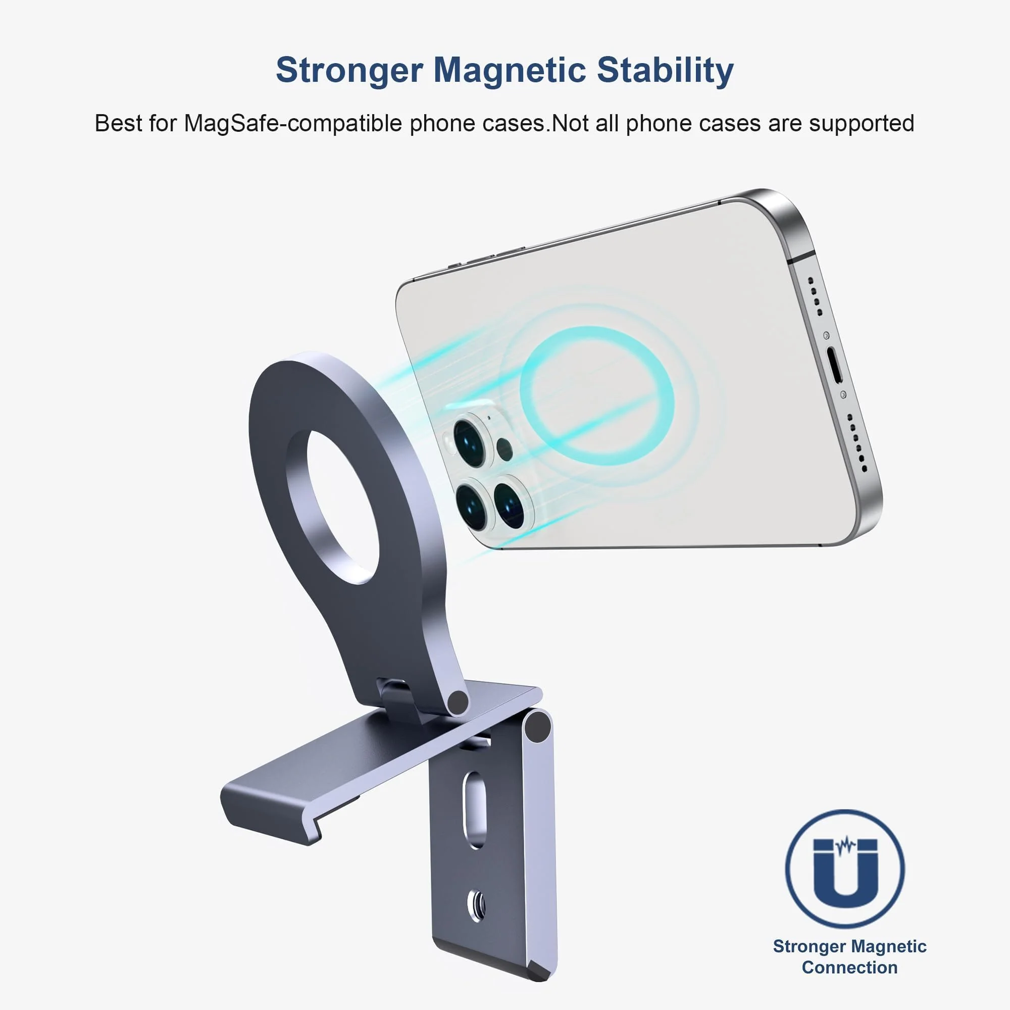 Itramax Continuity Camera Mount for Desktop Monitor & iMac,iPhone Webcam Stand,Magnetic iPhone Monitor Mount,Monitor Continuity Holder with Mag-Safe for iPhone 16,15,14,13,12,Mac,TV,Laptop Grey - Image 4