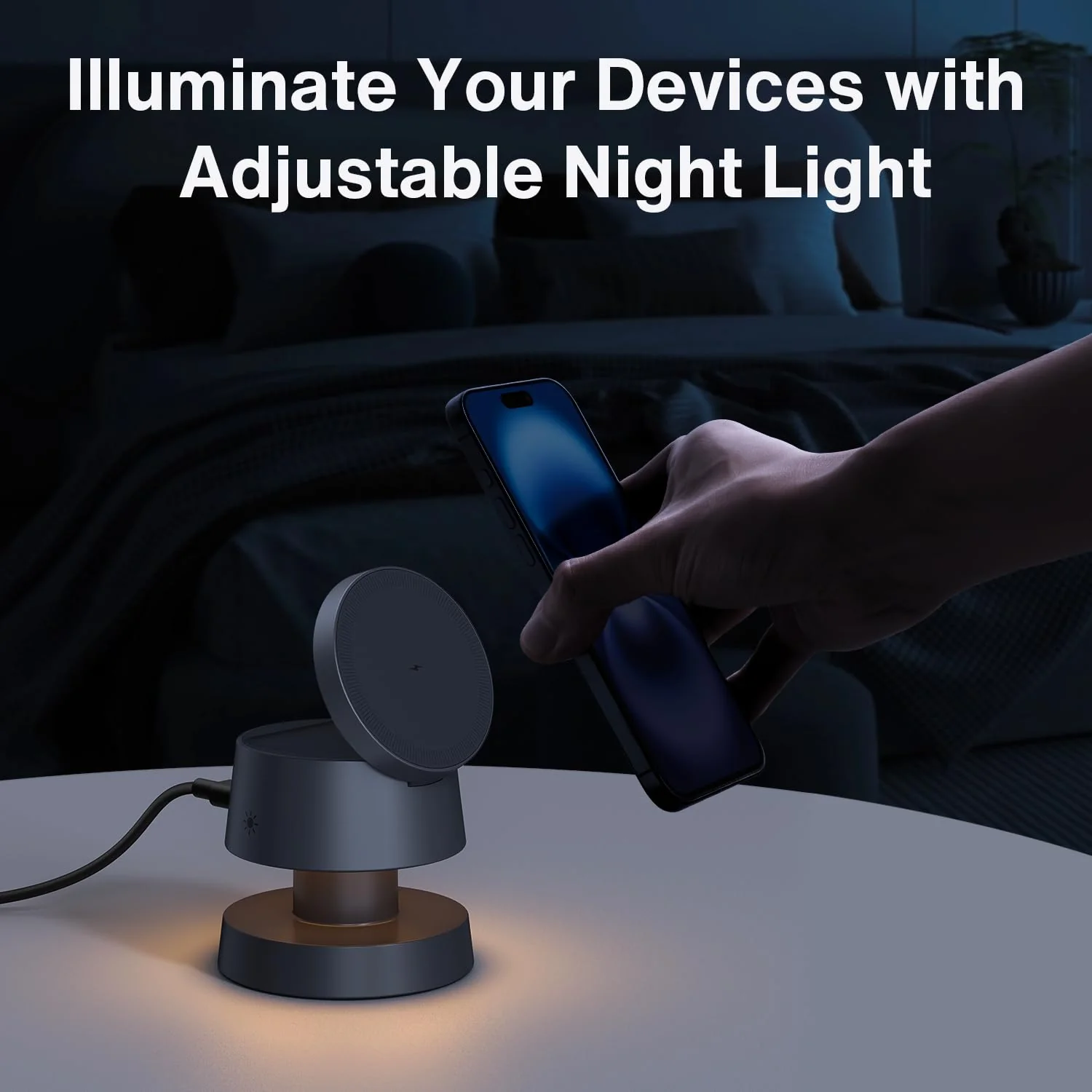 iVANKY for iPhone 16 Pro Max 4 in 1 Wireless Charging Station with Mushroom Light for MagSafe Magnetic Charger, 22.5 W Travel Stand, 3 in 1 Fast Charge Multiple Devices, Apple iWatch Ultra, Airpods 4 in 1 with Night Lamp Without Power Adapter - Image 4