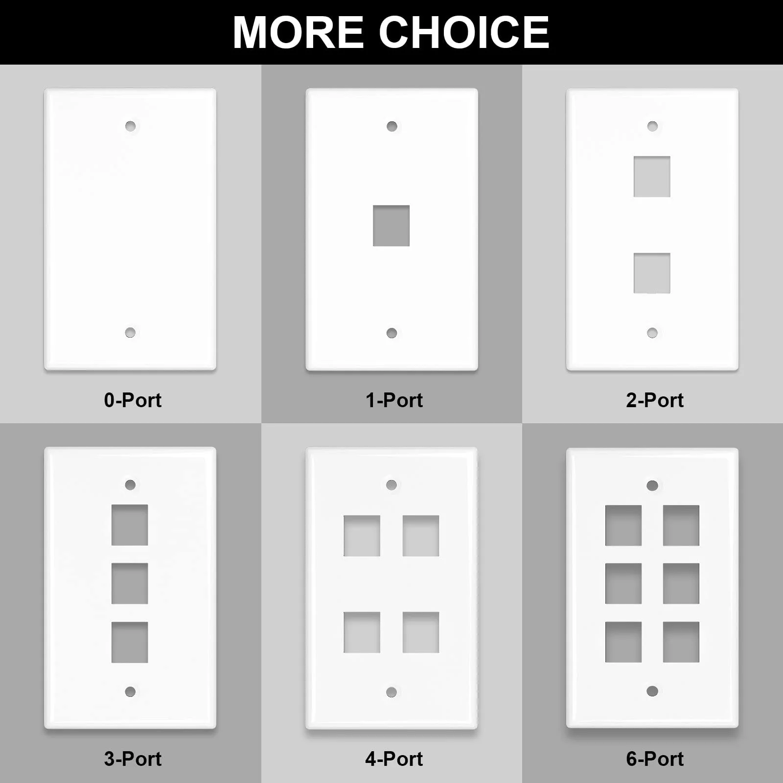 Iwillink 1-Port Keystone Wall Plate 10-Pack, Low Profile Ethernet Wall Plates for Keystone Jack, White - Image 5