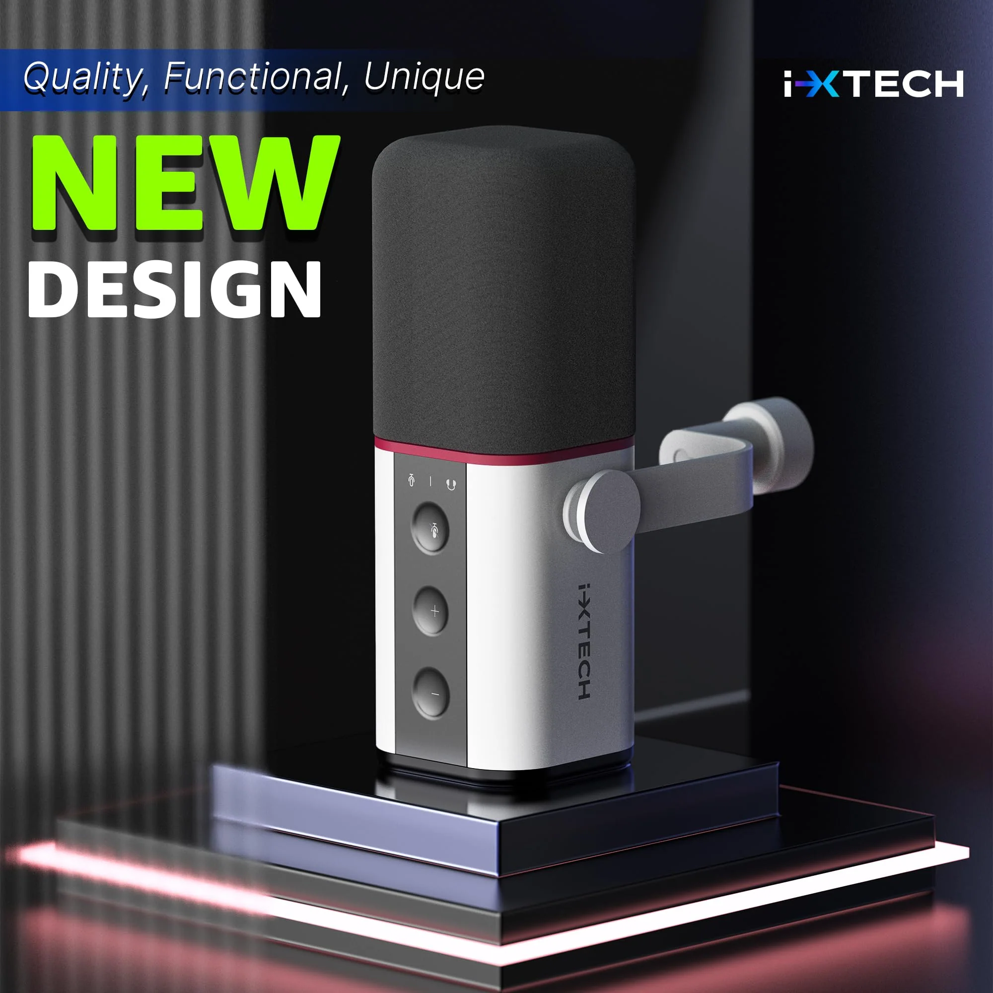 IXTECH Cardioid Dynamic Microphone with Mic Cover, Vocal USB XLR Microphone for Podcasting, Streaming, Recording, Gaming and Voice-Over (White) Dynamic Mic White - Image 8