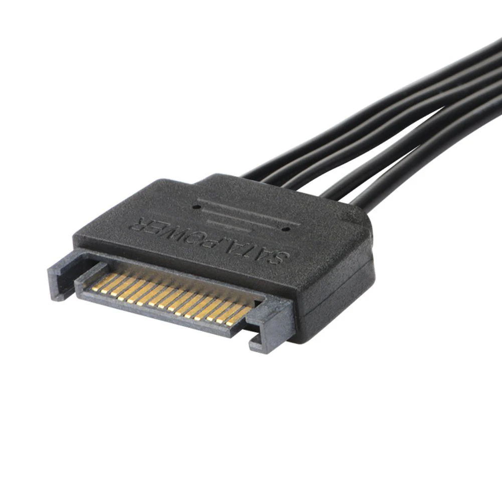 J&D 15 Pin SATA Power Extension Cable (2 Pack), Male to Female Cable, 10 inch, Black 2 Pack - Image 3