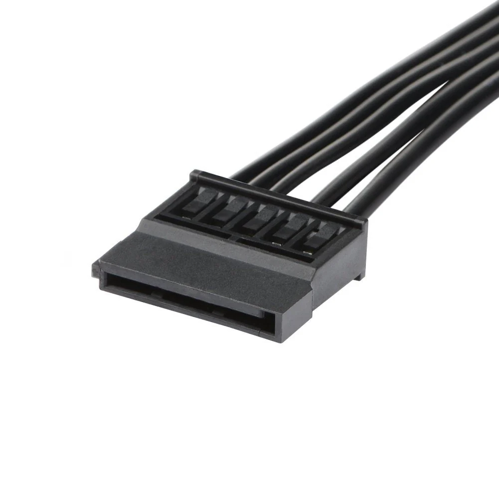 J&D 15 Pin SATA Power Extension Cable (2 Pack), Male to Female Cable, 10 inch, Black 2 Pack - Image 4