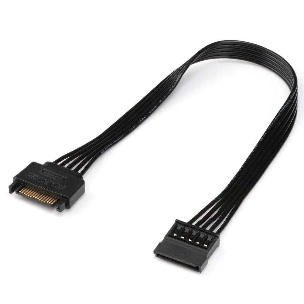 J&D 15 Pin SATA Power Extension Cable (2 Pack), Male to Female Cable, 10 inch, Black 2 Pack - Image 5