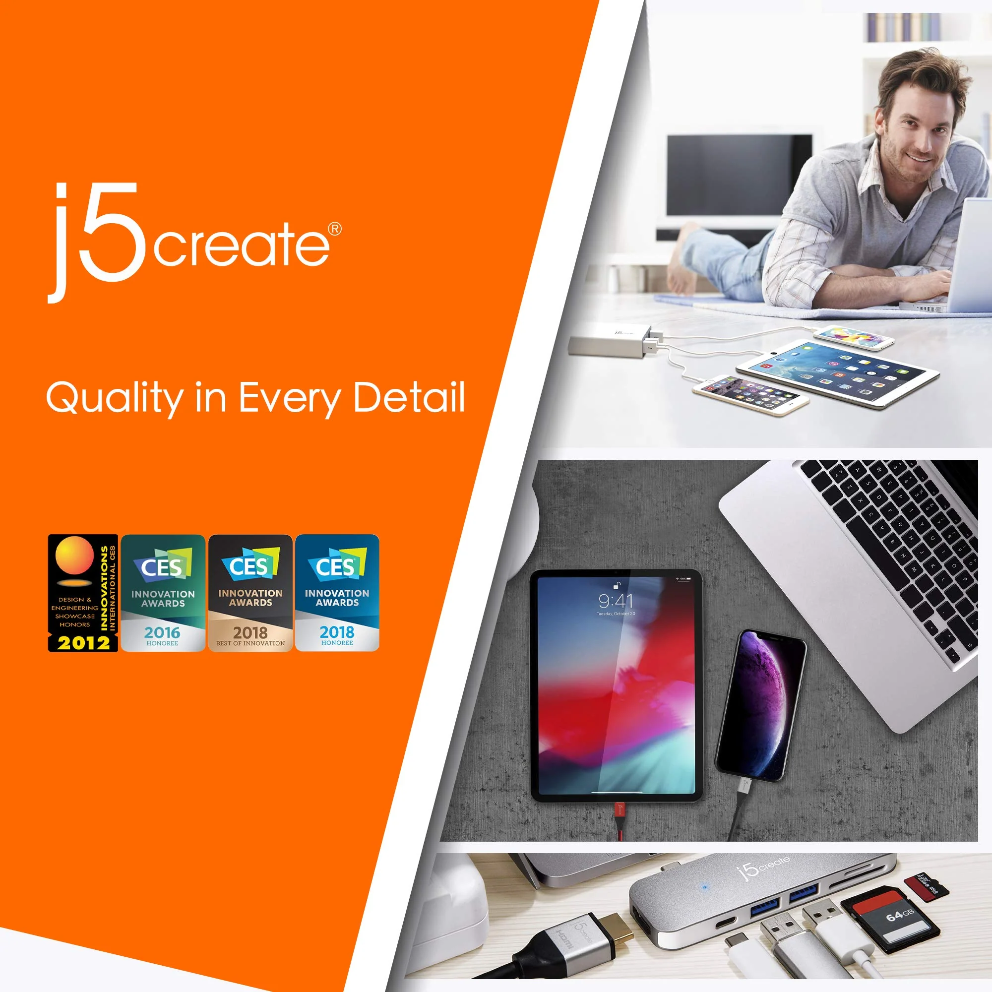 j5create USB to VGA Adapter Cable- Multi-Monitor Desktop Display USB Video Card Converter | 1080p HD Playback | Compatible with Windows 10, 8.1, 8, 7, XP, and Mac OS - White - Image 6