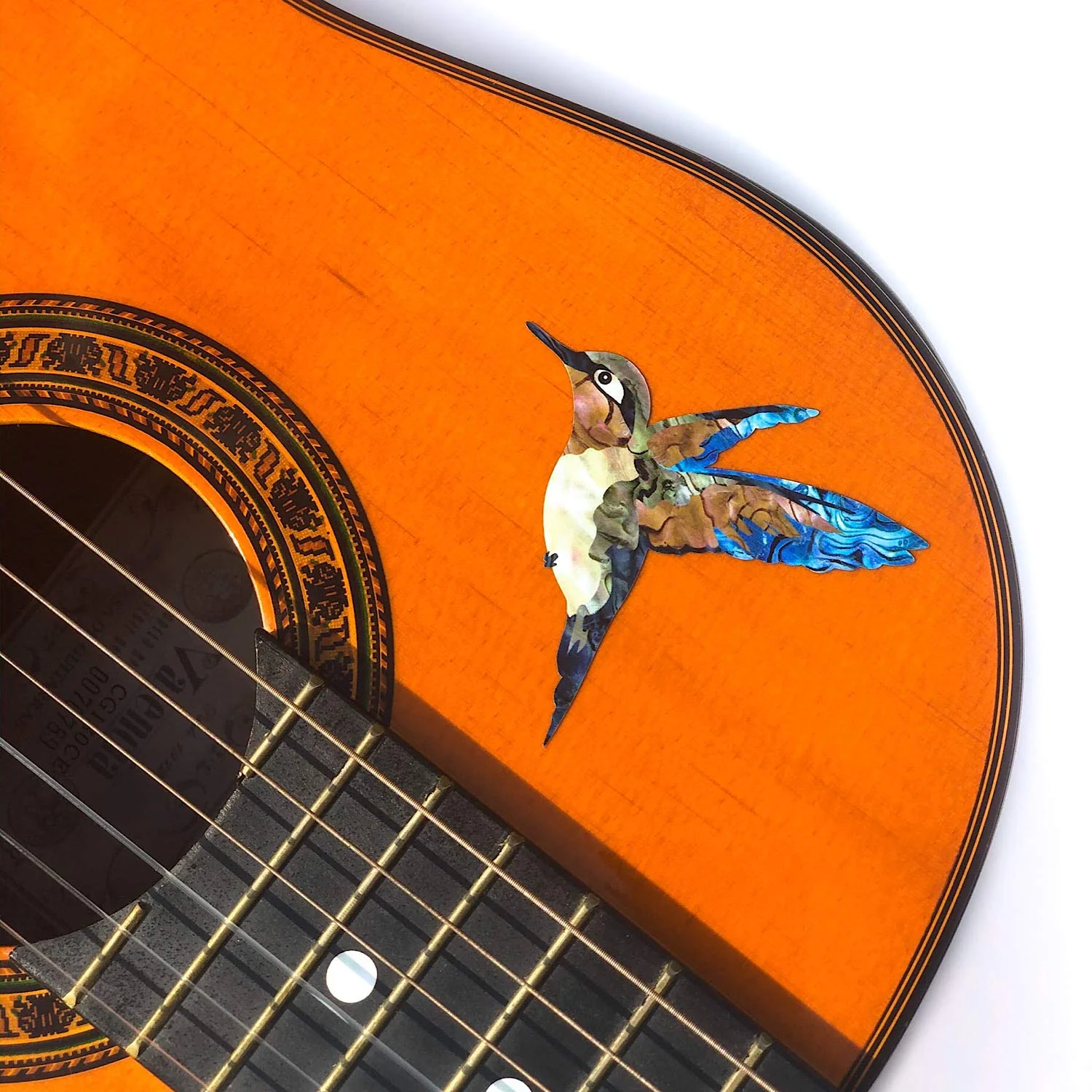 Jacamow Guitar and Bass Instrument Inlay Sticker Hummingbird - Image 2