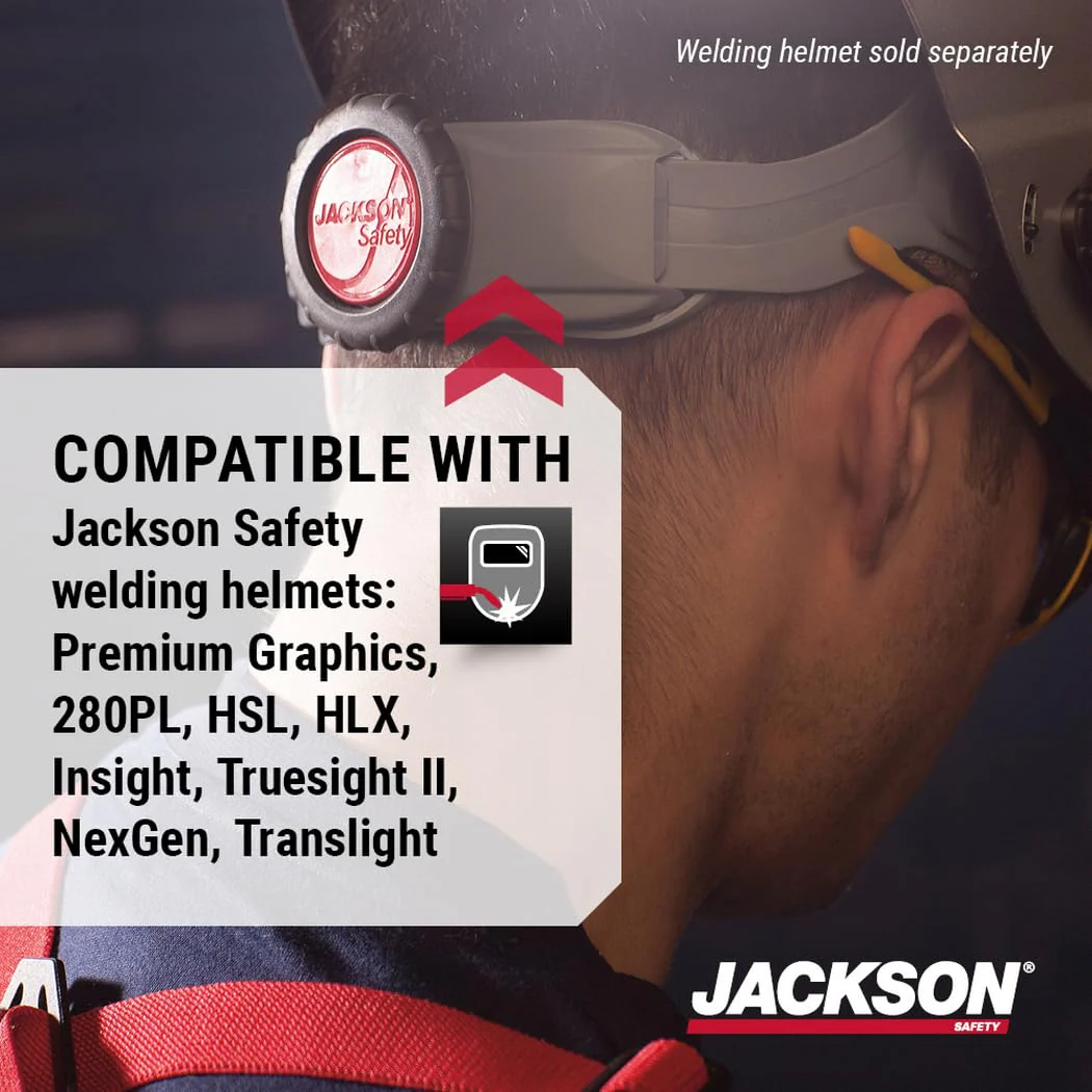 Jackson Safety 370 Speed Dial Replacement Ratcheting Headgear for Welding Helmets - Oversized Adjuster, Adjustable Sliders, Hood Locks Up/Down, Rear Swivel Headband, Washable Sweatband - Made in USA - Image 2