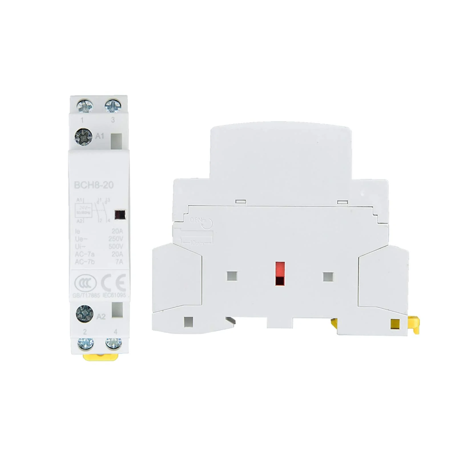 Jadeshay AC Contactor 2P 20A 24V 220V/230V 50/60Hz Household Contactor DIN Rail Mounting 1NO 1NC (24V) - Image 5