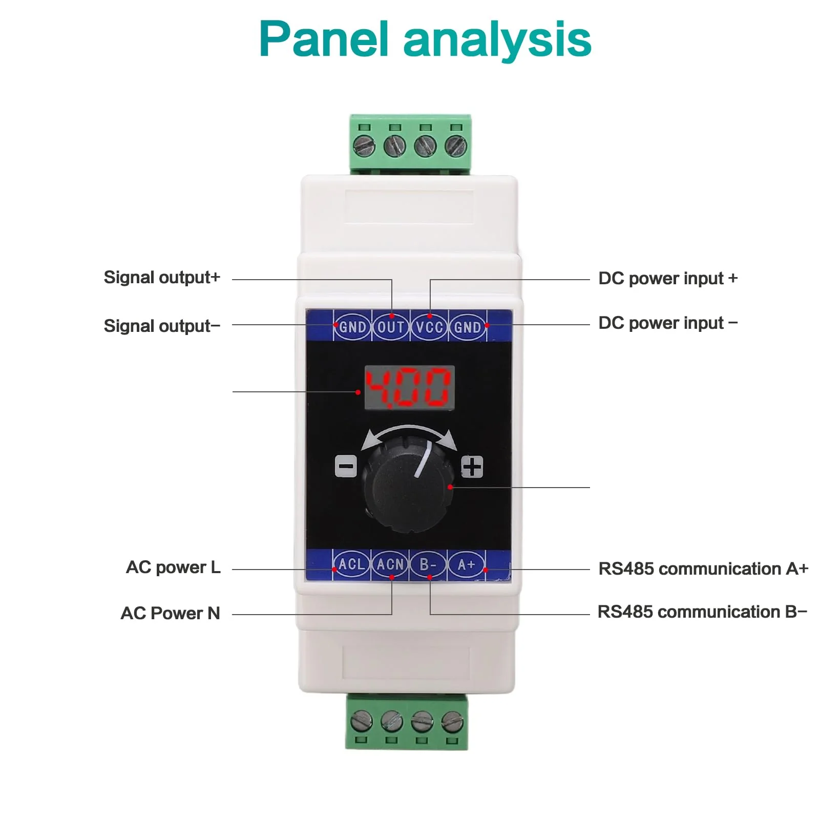 Jadeshay Current Signal Generator Digital Display 4‑20mA DC 24V Analog Simulator for Rail Installation Generator - Image 4
