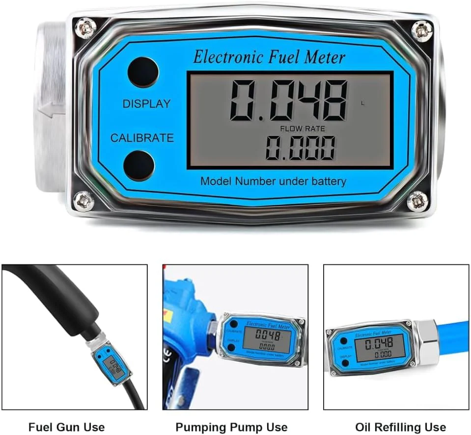 Jadeshay Flow Meter for Turbines, Mini Digital Flow Meter 1 Inch NPT Thread Flow Meter for Fuel 15-120L 1 Inch (Blue-LW-25) Blue - Image 7
