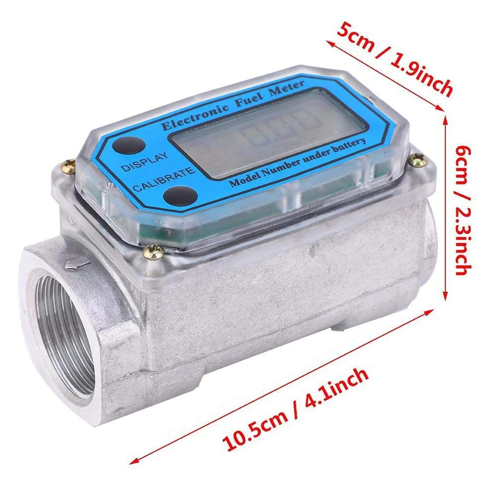 Jadeshay Flow Meter for Turbines, Mini Digital Flow Meter 1 Inch NPT Thread Flow Meter for Fuel 15-120L 1 Inch (Blue-LW-25) Blue - Image 8