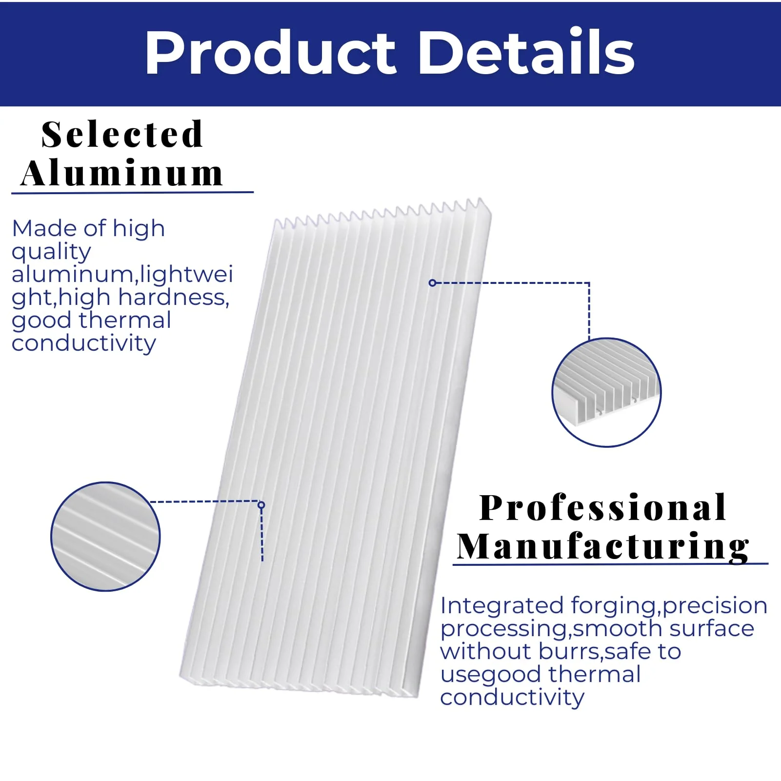 Jadeshay Heat Sink, 1 Piece Aluminium Heat Sink Heatsink LED for High Performance LED Light Transistor Semiconductor Devices, 300 x 140 x 20 mm - Image 5