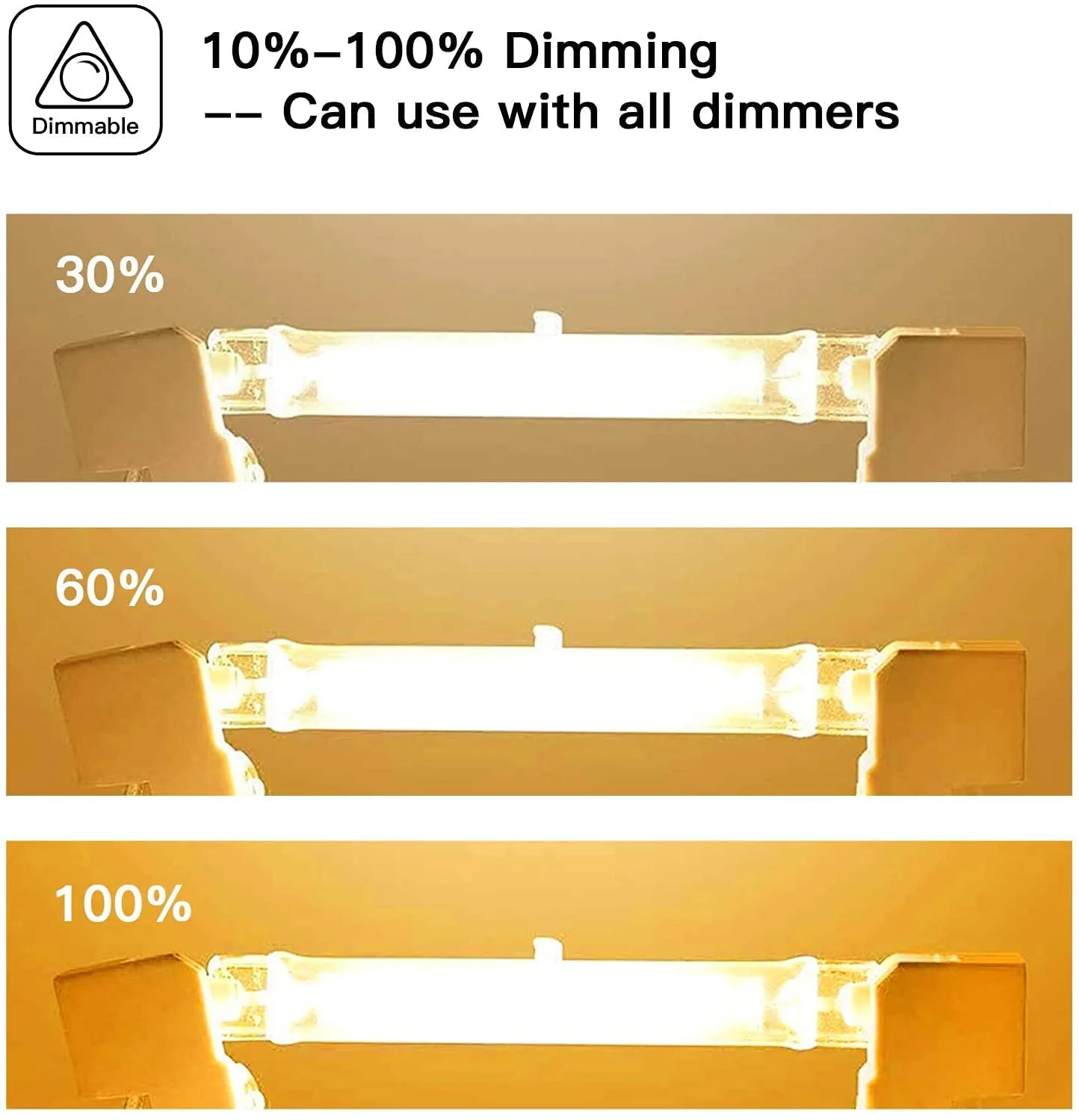 Jaenmsa R7S Halogen Light Bulb 118 mm 300 W 230 V, Pack of 5 Halogen Rod R7S 118 mm, Halogen Bulb R7s Dimmable Halogen Lamp for Construction Spotlights, Work Landscape Lighting, Living Room Lights 118 mm-300W-5p - Image 5