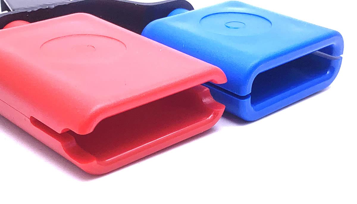 Jam Block Musical Percussion Instrument Plastic Latin Drum Instrument Dual Mounted Bell (Red-Blue) Red-Blue - Image 2