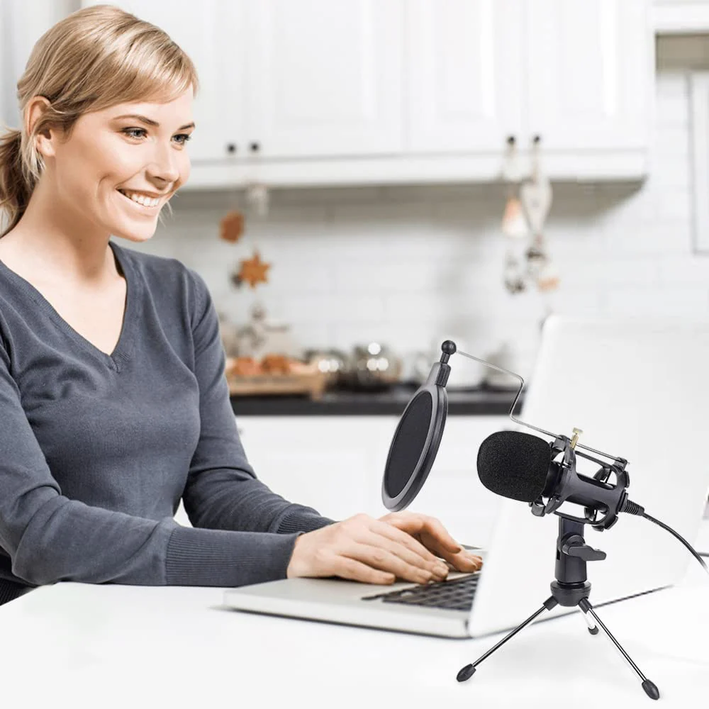 Japard Gaming USB Microphone for PC High Sensitivity, Mini Condenser 3.5 mm Plug for iPhone iPad Android, Broadcast Music Recording Set for Computer Meeting Podcast - Image 8