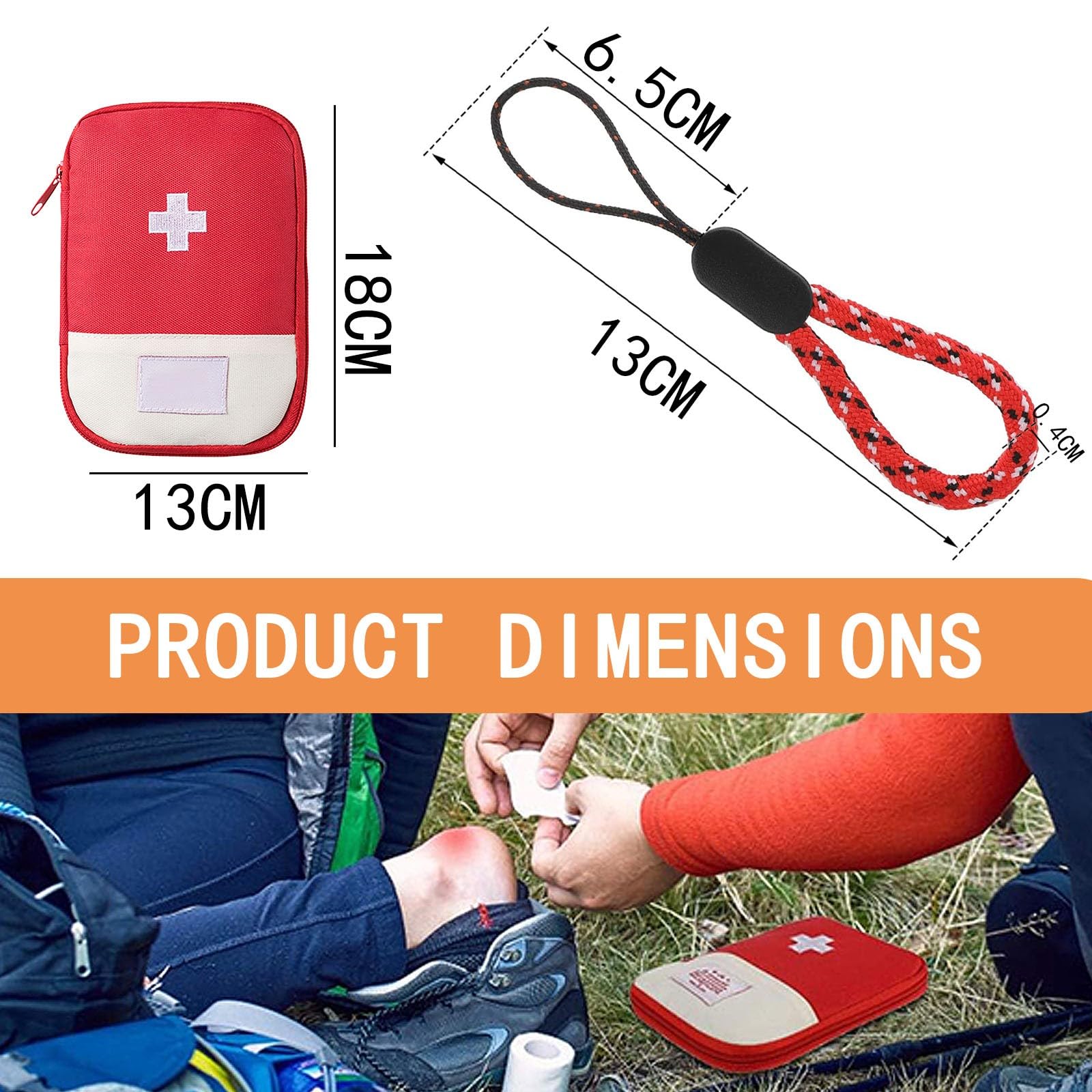 JCUGSBS Pack of 2 Medicine Bag Small Travel Pharmacy Bag Empty First Aid Bag Empty Emergency Bag Portable Medicine Storage Bag for Home, Office, Travel, Outdoor (Red, Blue), blue - Image 2