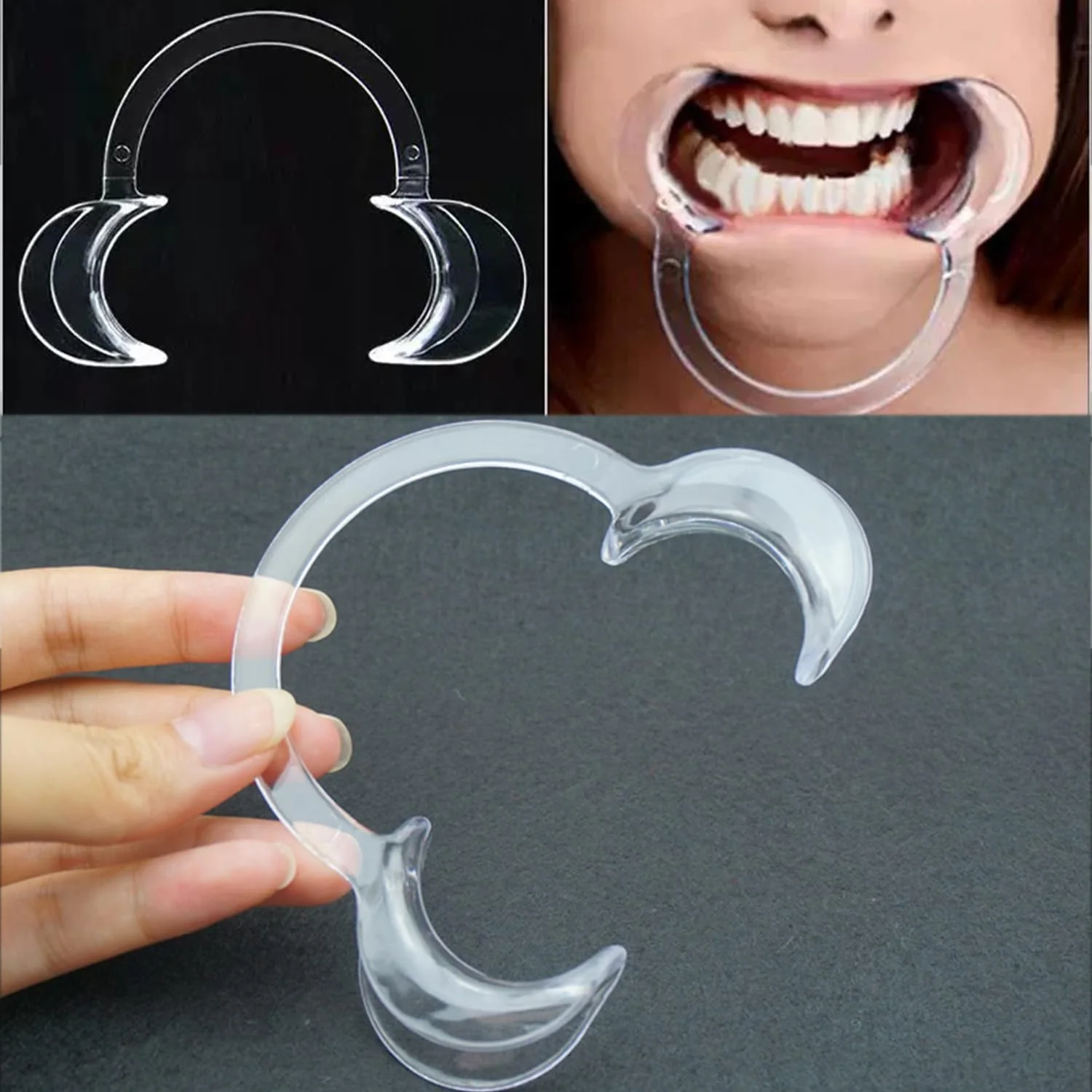 JDXun Pack of 4 C-Shape Mouth Openers, Cheek Holder, Mouth Angle Holder, Mouth Opener Challenge, Mouthpieces Replacement Mouth Stretcher for Oral Examination and Teeth Whitening (2 x Blue, 2 x - Image 2