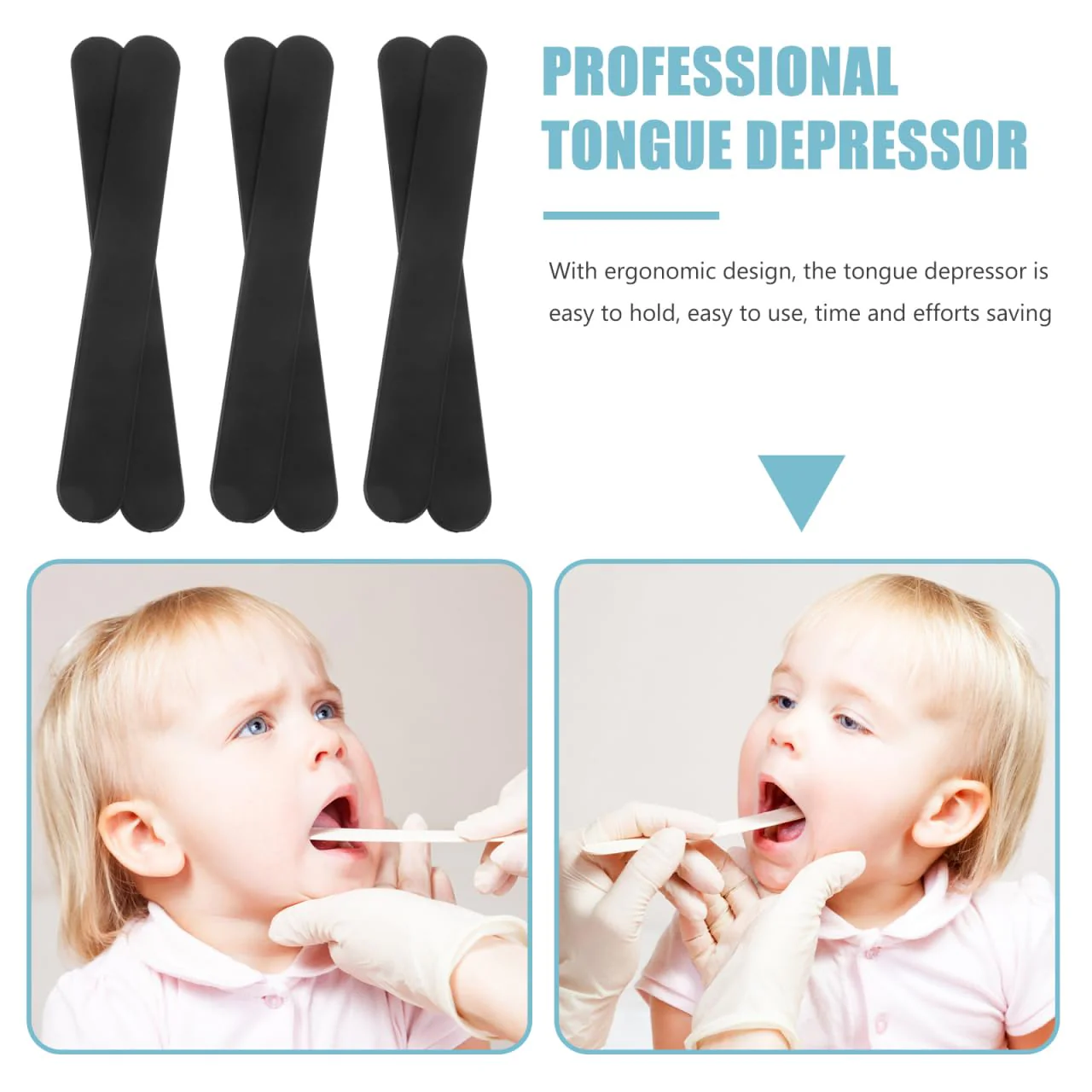 JECOMPRIS Plastic Tongue Scraper Lip Cheek Retractors Pack of 25 Oral Care Tongue Depressors Plastic Tongue Scraper Stirring Rod Tool for Laboratory Black - Image 2