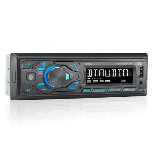 JENSEN MPR210 7 Character LCD Single DIN Car Stereo Receiver | Push to Talk Assistant | Bluetooth Hands Free Calling & Music Streaming | AM/FM Radio | USB Playback & Charging | Not a CD player Single DIN BT Car Stereo - Image 2
