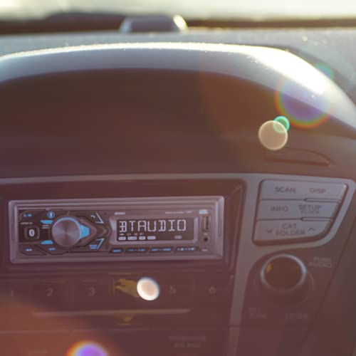 JENSEN MPR210 7 Character LCD Single DIN Car Stereo Receiver | Push to Talk Assistant | Bluetooth Hands Free Calling & Music Streaming | AM/FM Radio | USB Playback & Charging | Not a CD player Single DIN BT Car Stereo - Image 8