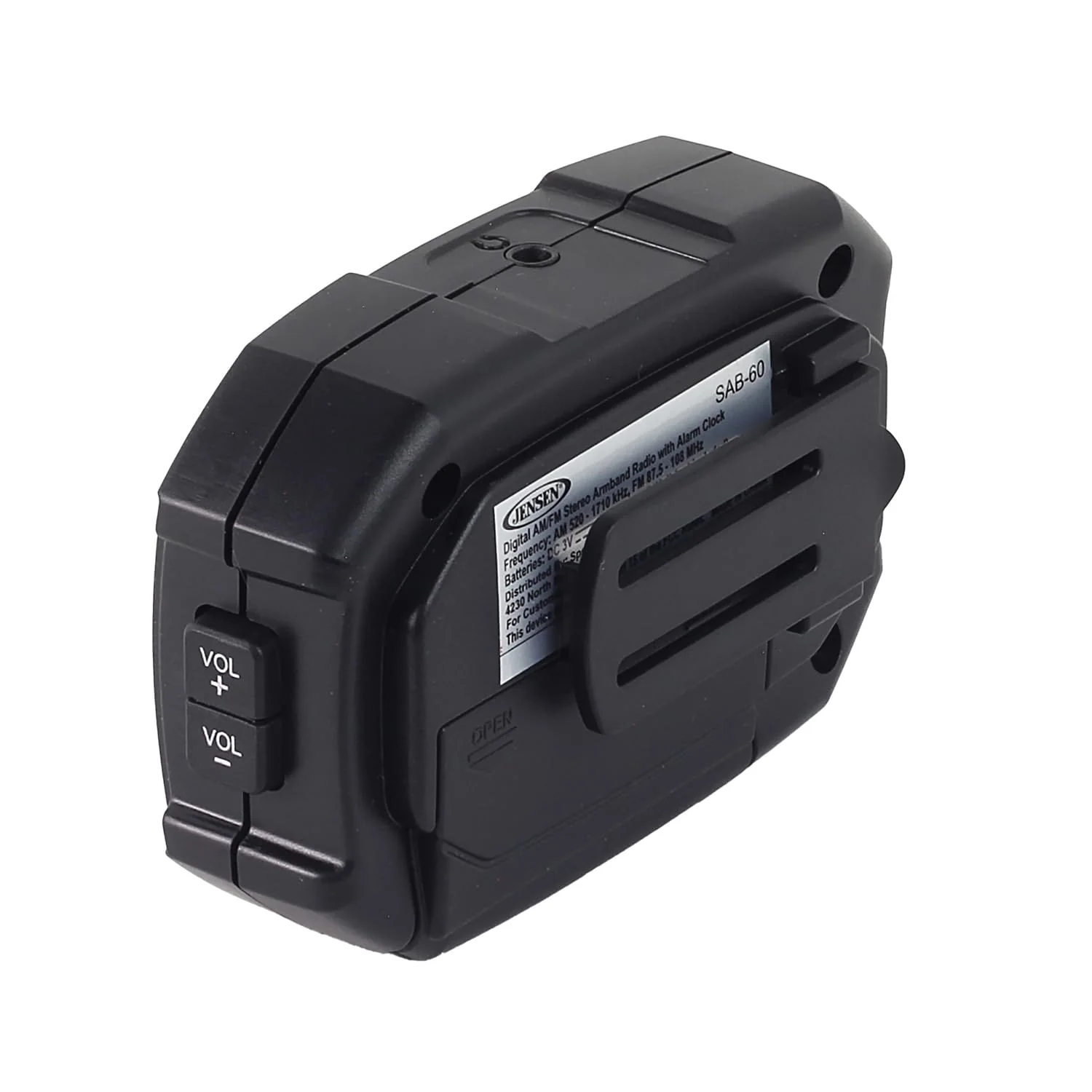 Jensen SAB-60 Armband Digital AM/FM Stereo Radio with Clock and Earbuds, Black, SAB-60 - Image 4