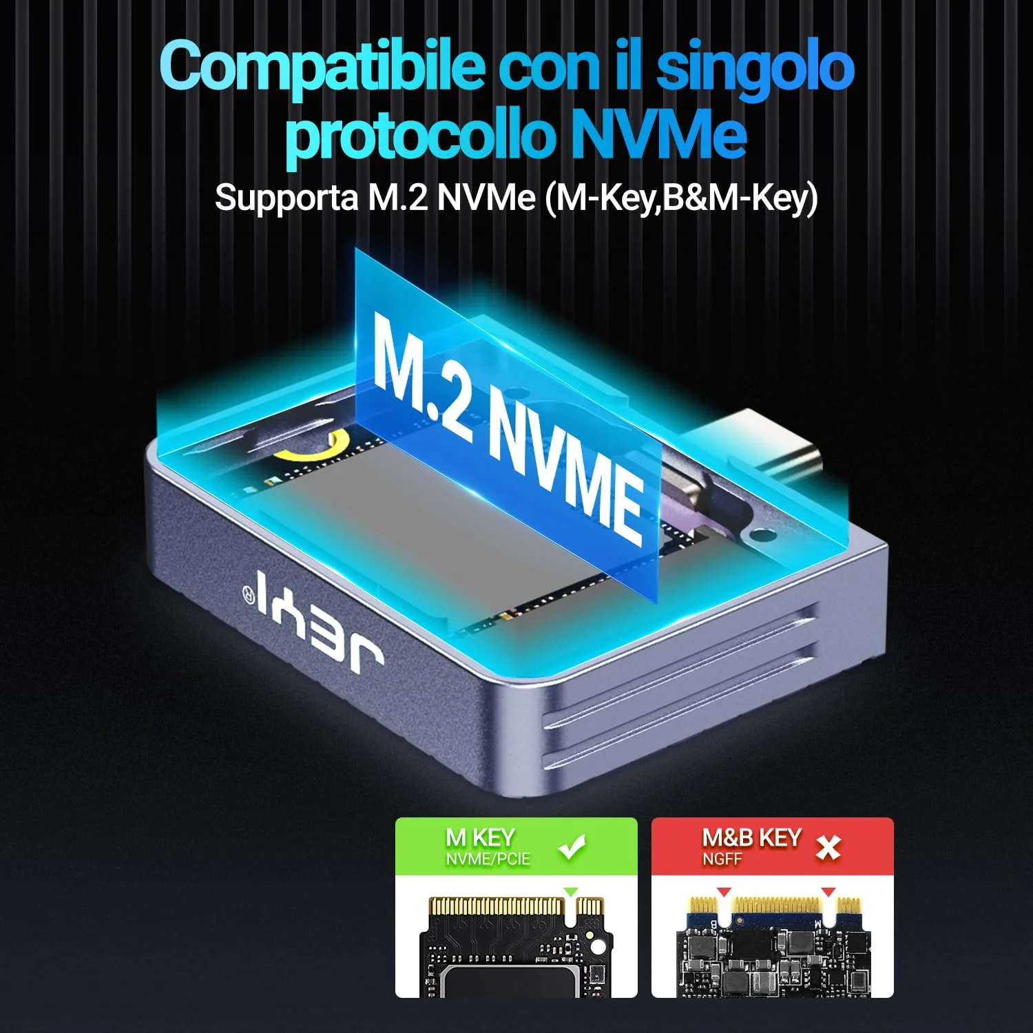 JEYI 2230 Only M.2 Enclosure, Direct-Attached Wireless USB C 10Gbps M.2 NVMe SSD Enclosure Adapter, 2tb Max - i9 Zebra 2230C i9_Zebra_2230C - Image 3