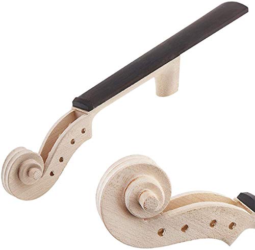 Jiayouy 17Pcs 4/4 DIY Violin Accessories Kit Violin Neck & Fingerboard Wire Tailpiece Fine Tuner Tailgut Tuning Peg Endpin Bridges Chin rest Kit - Image 3