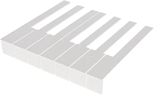 Jiayouy Complete Set 52Pcs Plastic Piano Keytops with Fronts Piano Key Tops Replacement White 52mm Long Head - Image 2