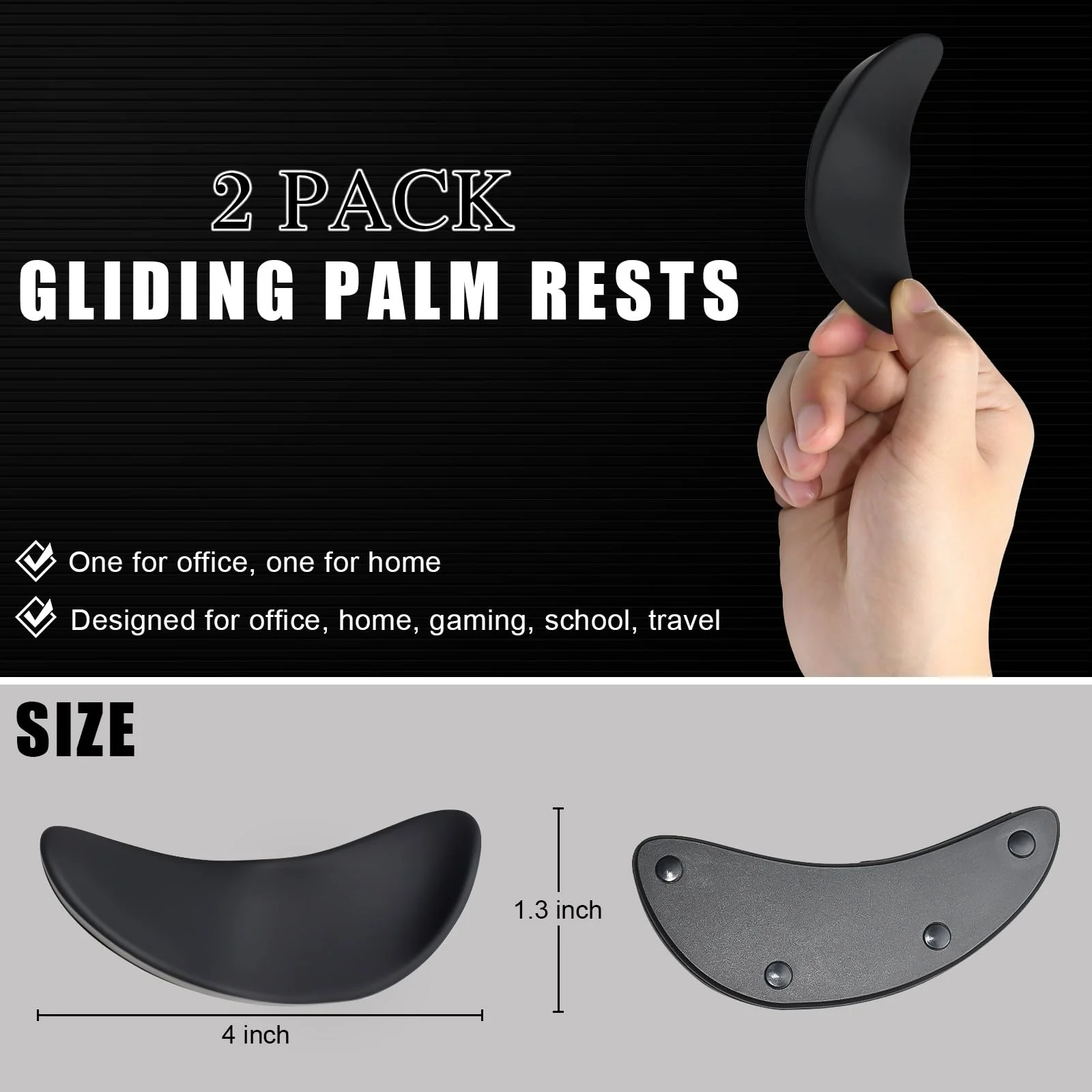 JIKIOU Right-Handed Truly Ergonomic Wrist Rest for Mouse 2 Pack, Carpal Tunnel Support, Pain Relief, Anti-Fatigue, Easy Glide, Office Computer Laptop Gaming 2pcs-right-handed - Image 4