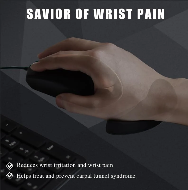 JIKIOU Right-Handed Truly Ergonomic Wrist Rest for Mouse 2 Pack, Carpal Tunnel Support, Pain Relief, Anti-Fatigue, Easy Glide, Office Computer Laptop Gaming 2pcs-right-handed - Image 6