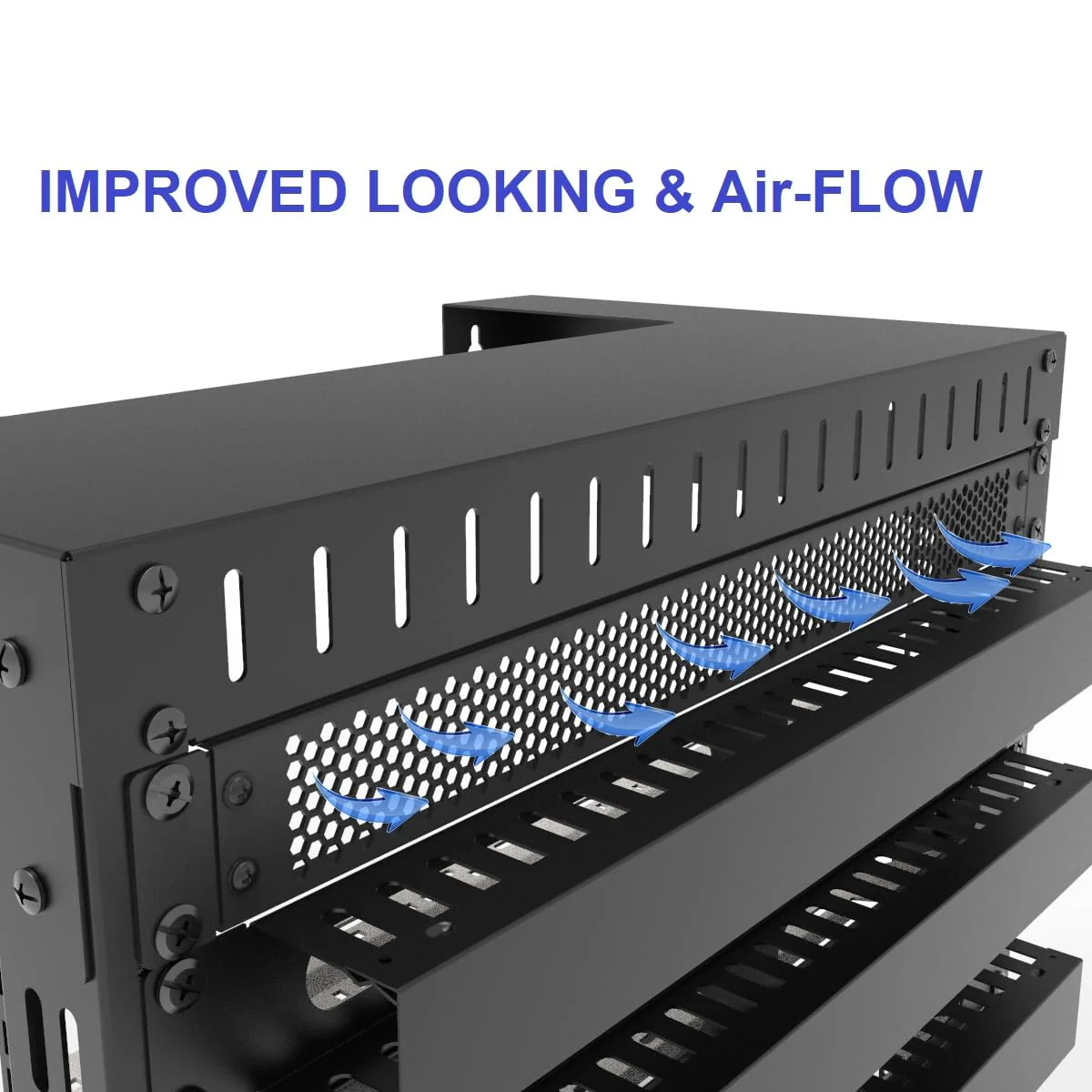Jingchengmei 1U Perforated Rack Mount Blank Panel - Steel 1U Spacer Panel for 19-Inch Network Cabinet or Server Rack Black - Image 2