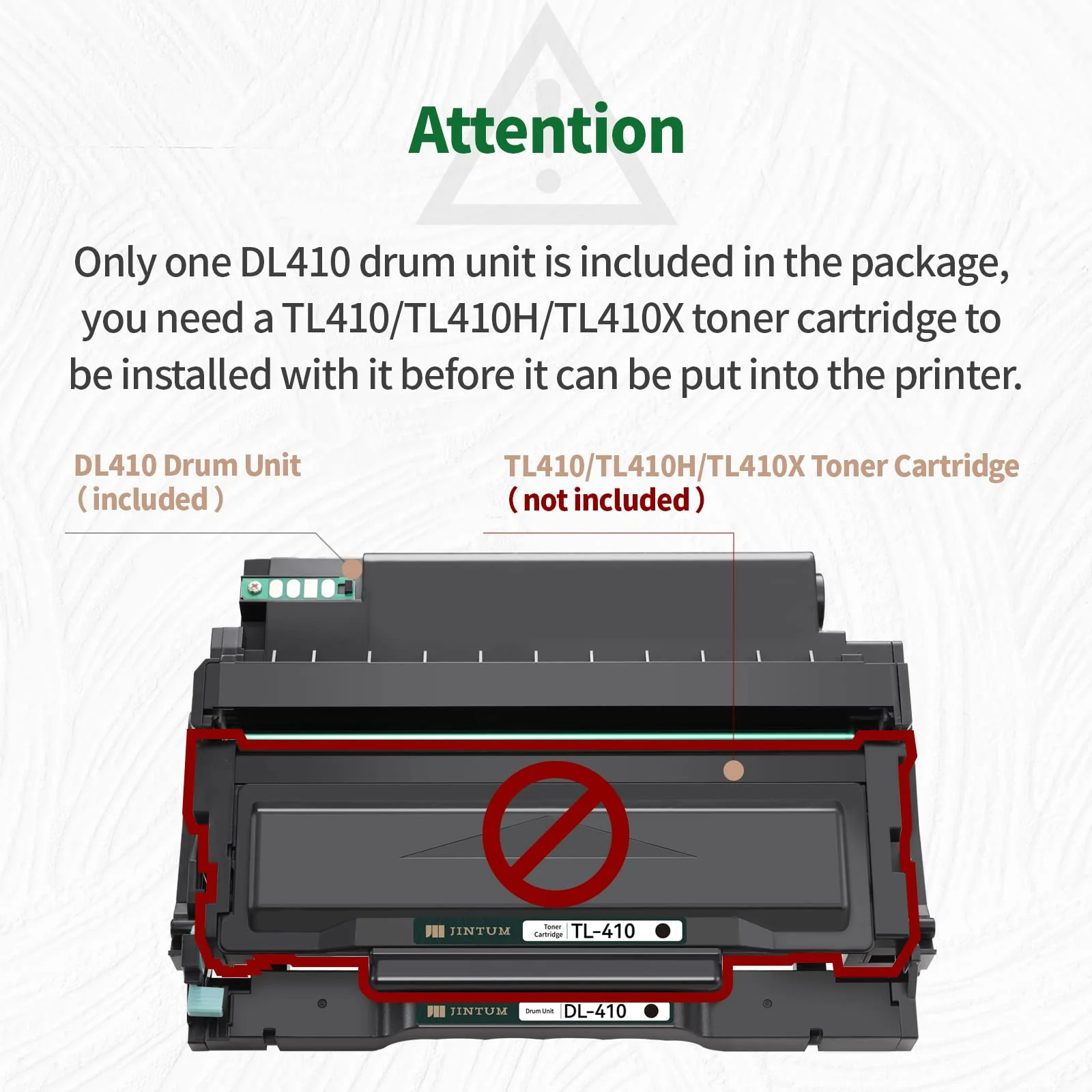 JINTUM DL-410 Drum Unit Replacement for Pantum DL410 DL-410 for M7102DW P3012DW M6800FDW M7100DW M7200FDW M6802FDW M7102DN M7202FDW Printer (1 Black) - Image 5