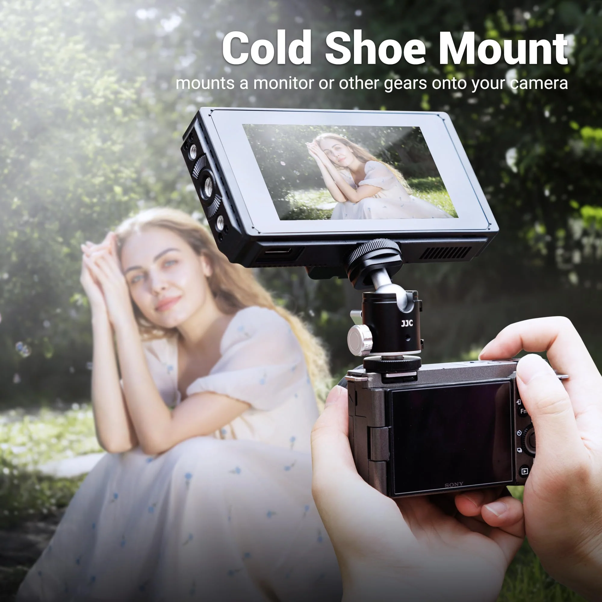 JJC 1/4''-20 Camera Tripod Ball Head Mount Adapter, Mini Ballhead with Cold Shoe Mount for Camera DSLR Tripod Selfie Stick LED Light Flash Microphone Phone Cage, 360-Degree Rotation, 90-Degree Tilt Ball Head with 2 Cold Shoe Mount - Image 7